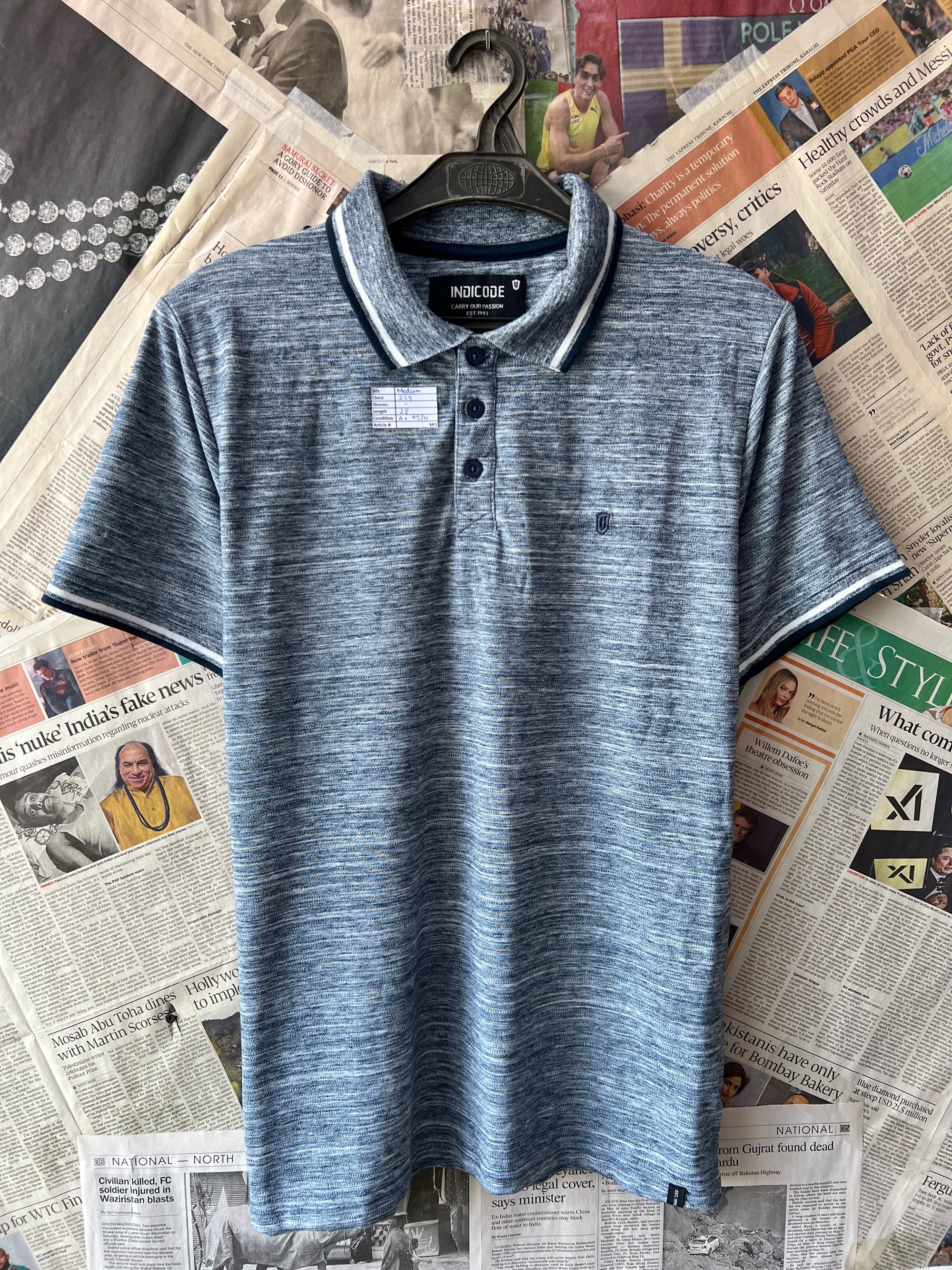Indicode® Medium | Chest: 21.5 | Grey | Polo | 661 - Genuine Maal