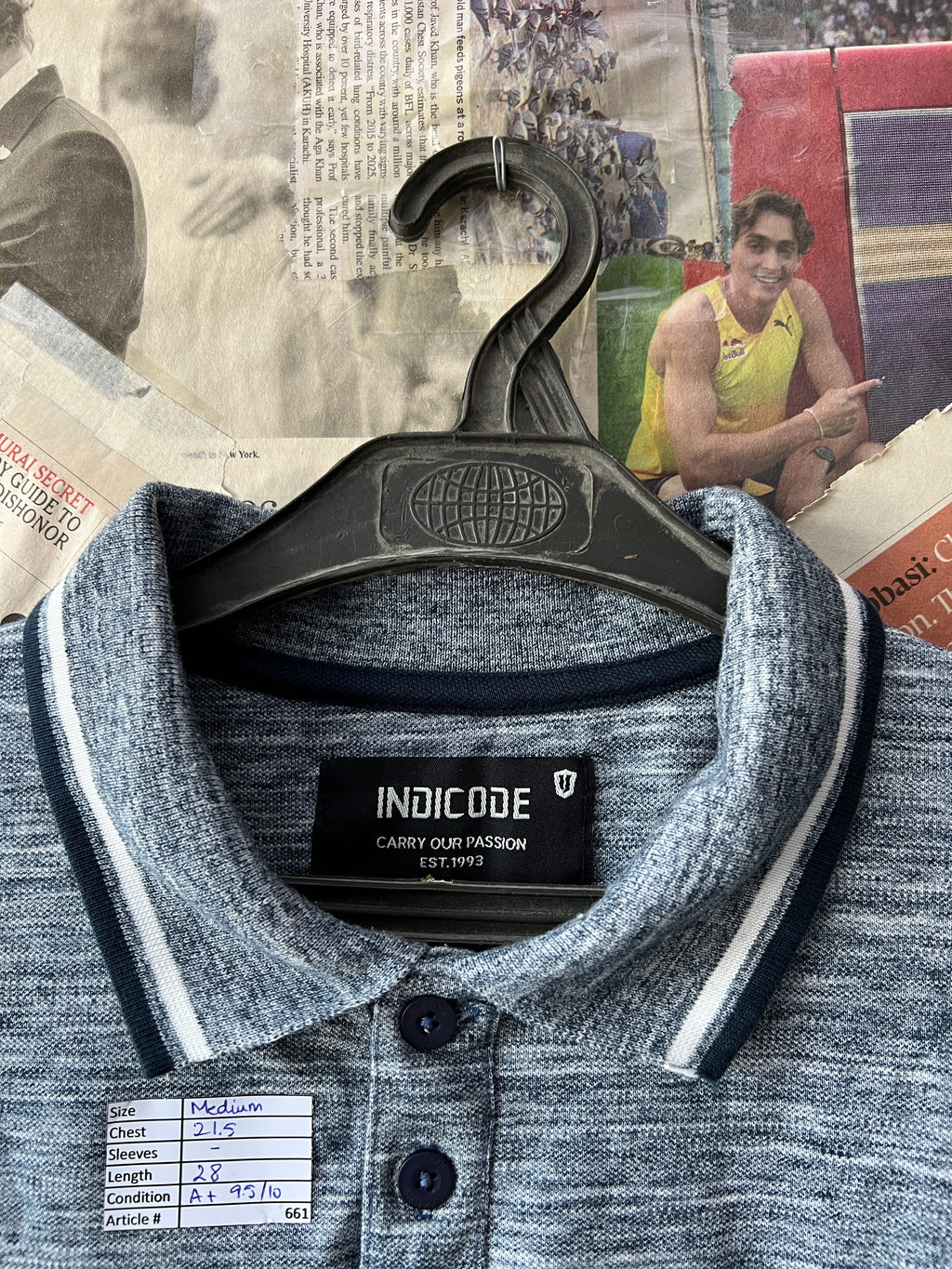 Indicode® Medium | Chest: 21.5 | Grey | Polo | 661 - Genuine Maal