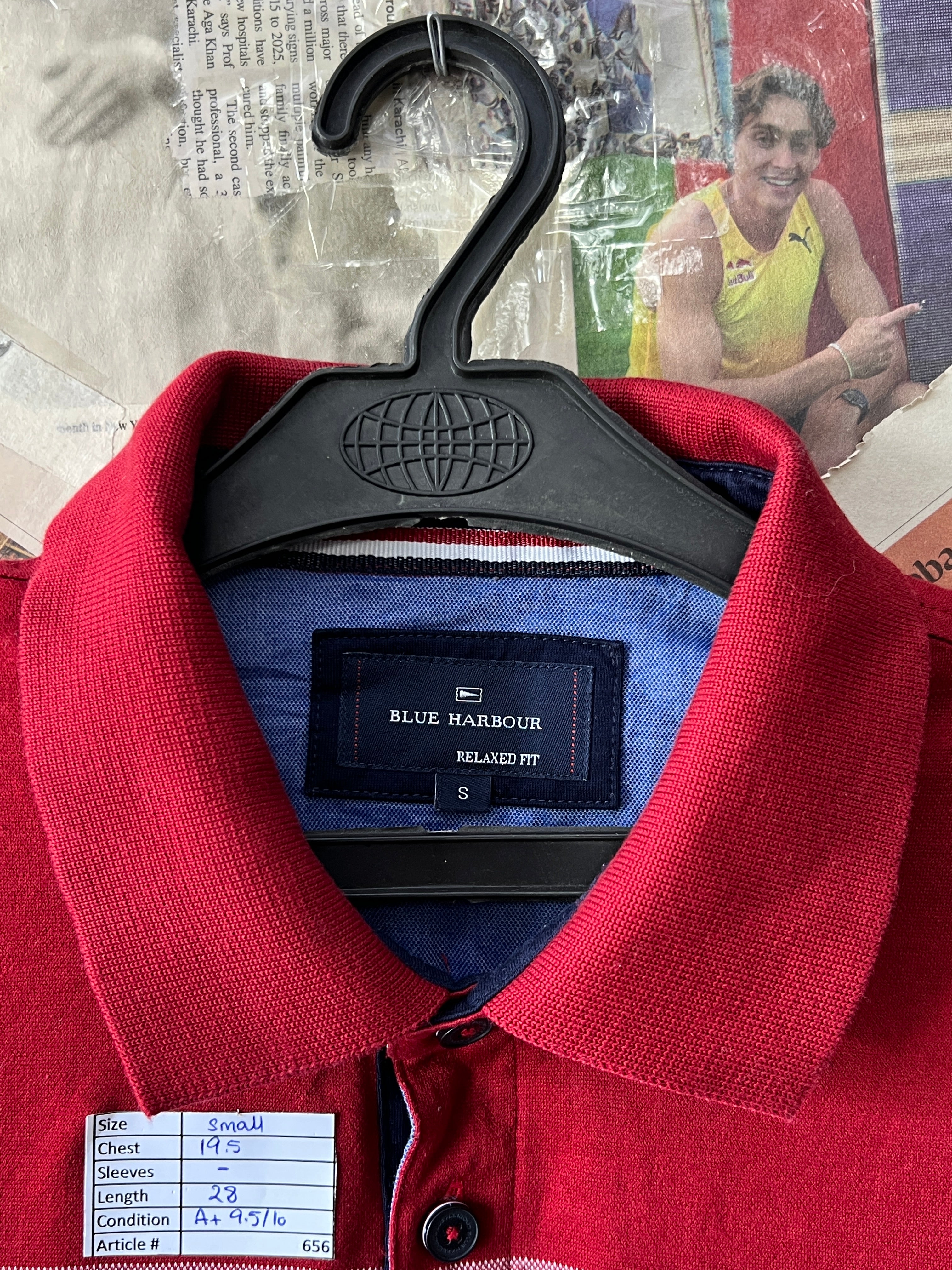 Blue Harbour® Small | Chest: 19.5" | Striped | Polo | 656 - Genuine Maal