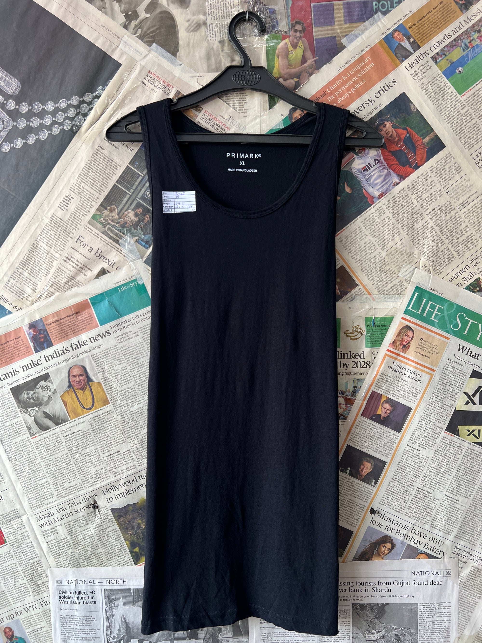 Primark® Small | Chest: 19" | Black | Tango | 778 - Genuine Maal