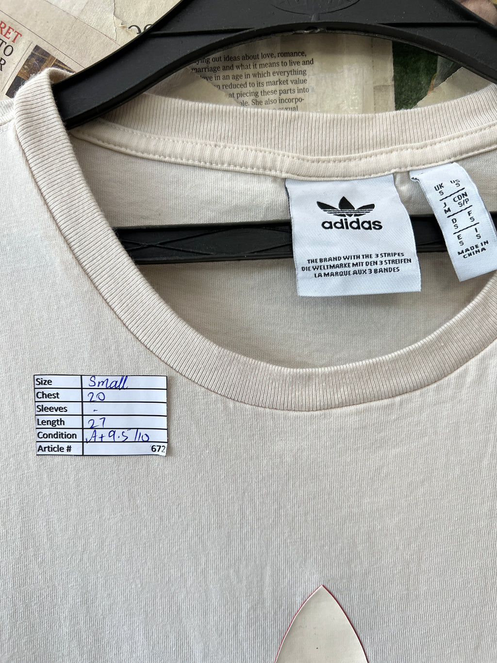 Adid*s® Small | Chest: 19" | Cream | T-Shirt | 672 - Genuine Maal