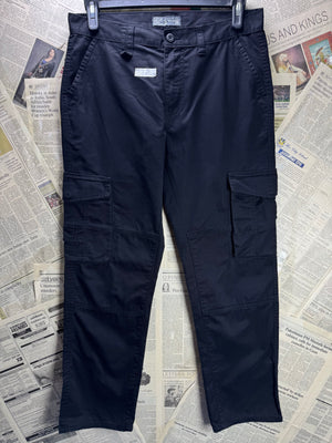 Denim Co.® Waist: 32" | Black | Relaxed Fit Cargo Denim Pants | Poly - Cotton | 2468 - Genuine Maal
