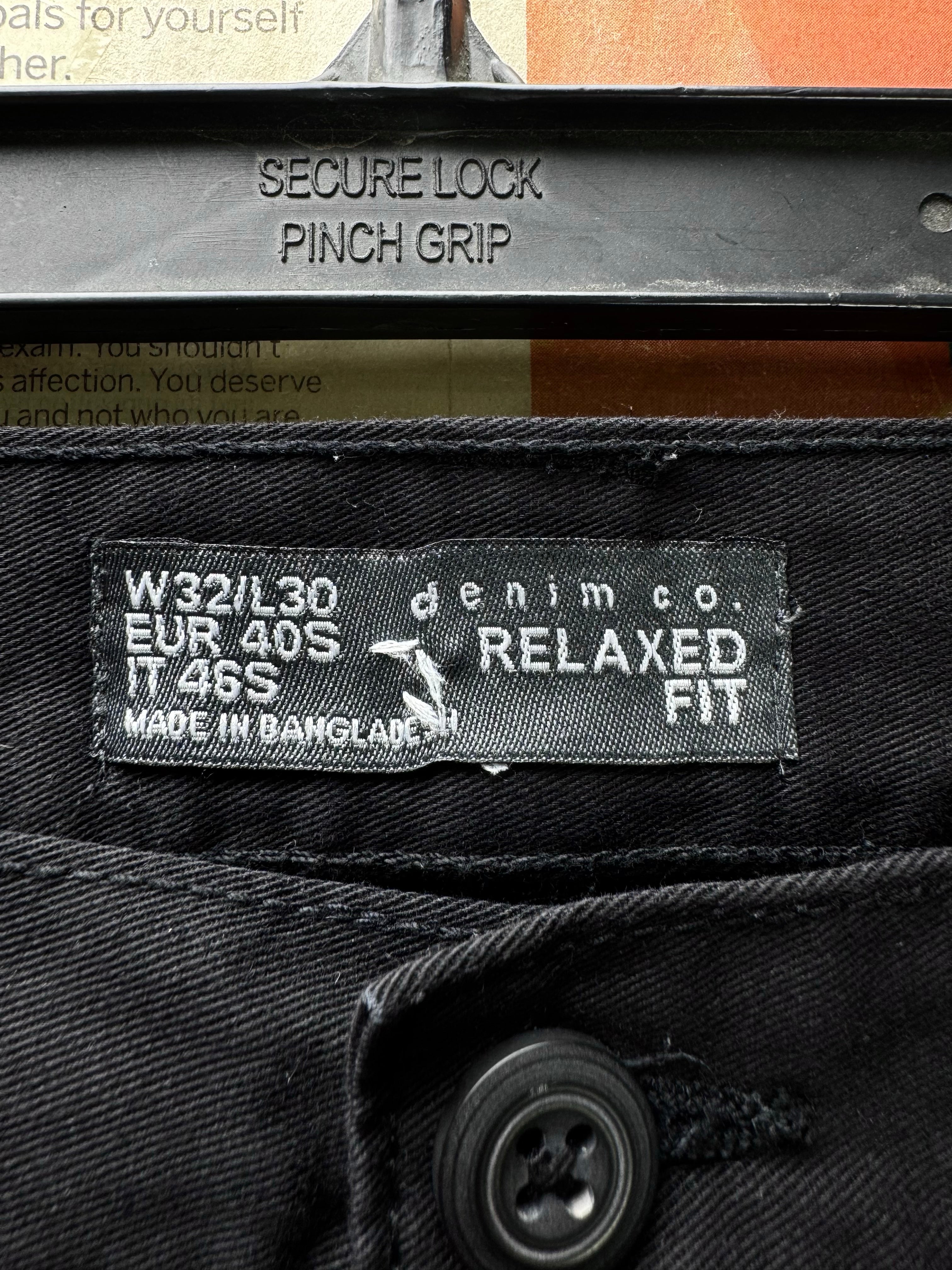 Denim Co.® Waist: 32" | Black | Relaxed Fit Cargo Denim Pants | Poly - Cotton | 2468 - Genuine Maal