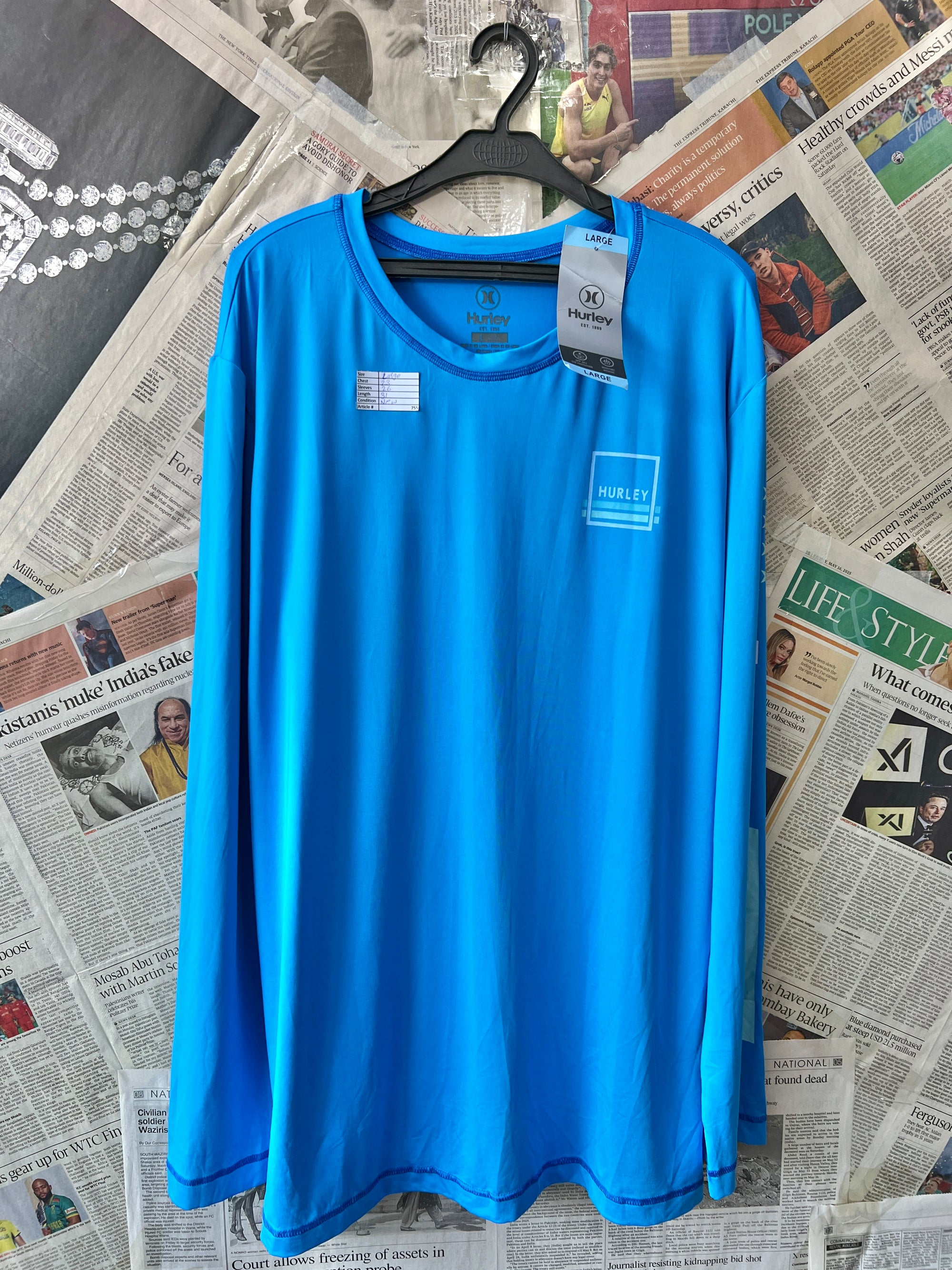 Hurley® Large | Chest: 23" | Blue | Shirt | 755 - Genuine Maal