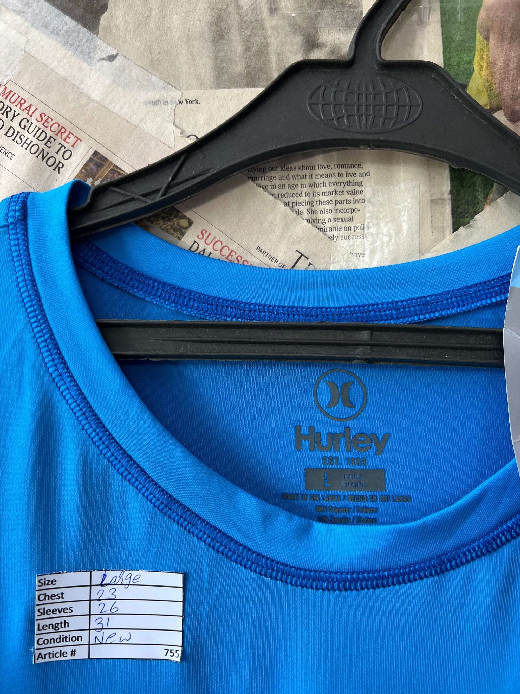 Hurley® Large | Chest: 23" | Blue | Shirt | 755 - Genuine Maal