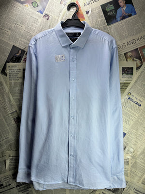 Primark® Small | Chest: 20" | Blue | Collar: 15.5" Shirt | Cotton | 4455 - Genuine Maal