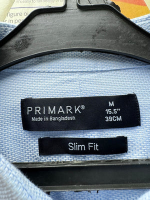 Primark® Small | Chest: 20" | Blue | Collar: 15.5" Shirt | Cotton | 4455 - Genuine Maal