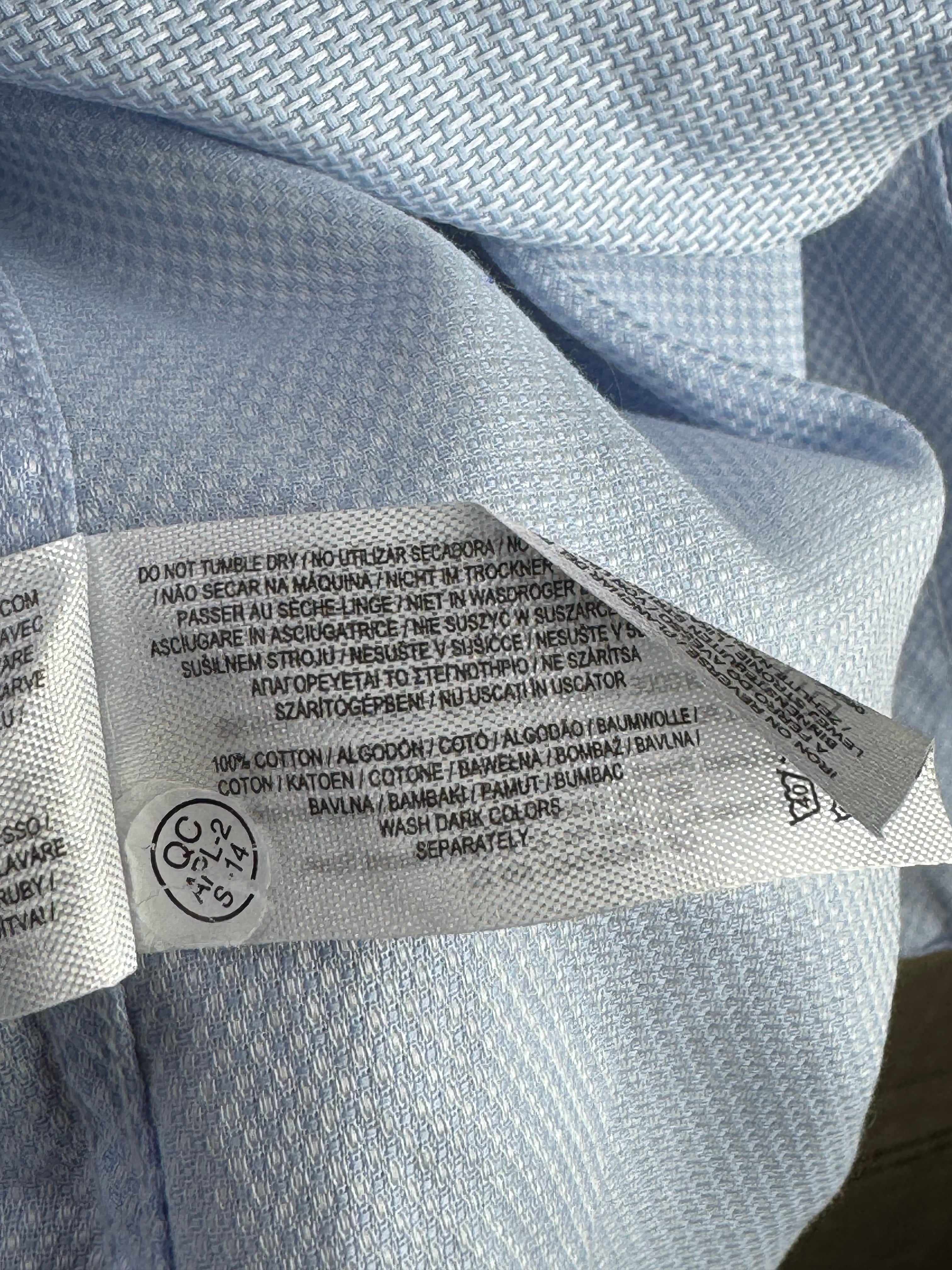 Primark® Small | Chest: 20" | Blue | Collar: 15.5" Shirt | Cotton | 4455 - Genuine Maal
