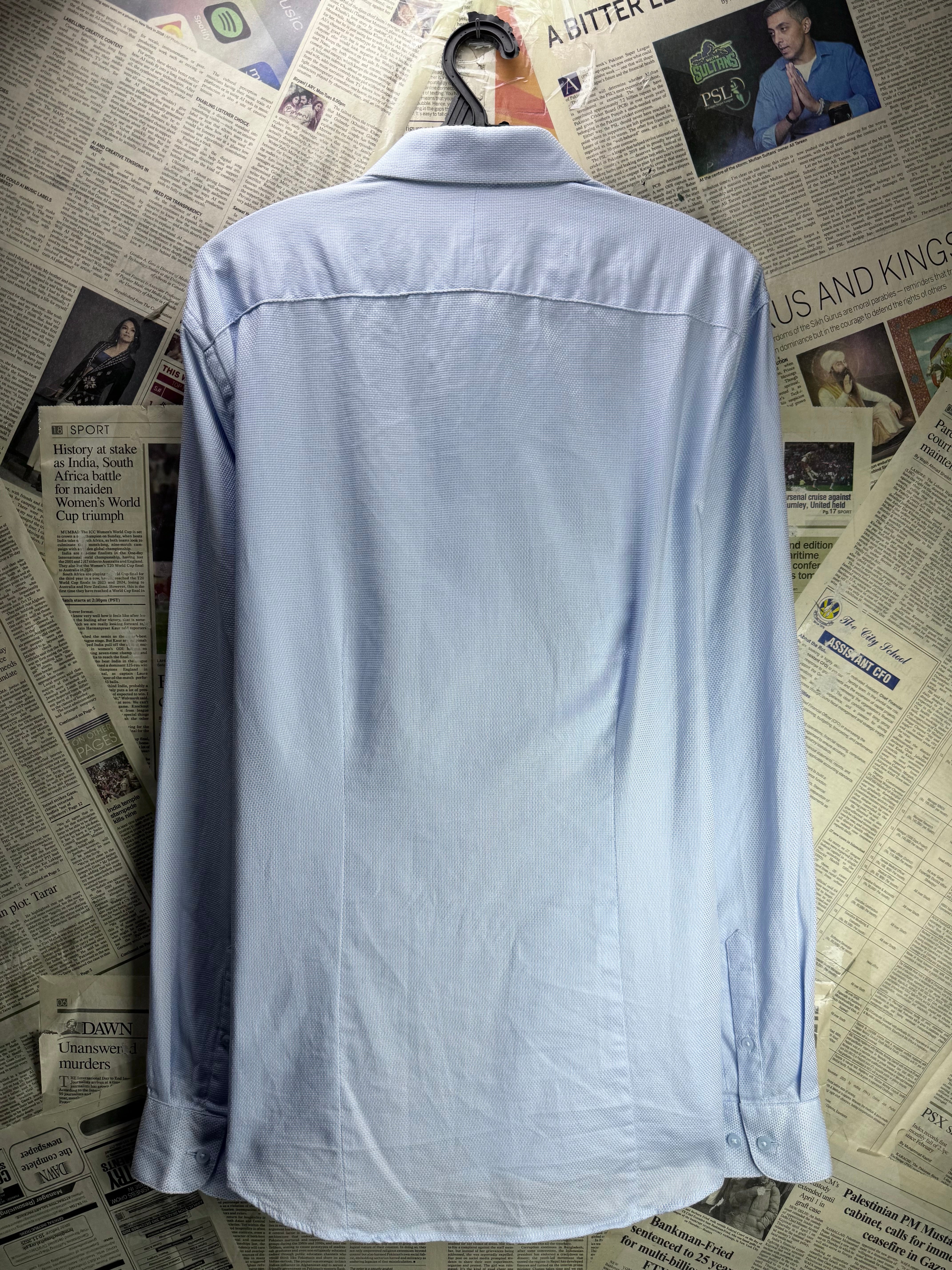 Primark® Small | Chest: 20" | Blue | Collar: 15.5" Shirt | Cotton | 4455 - Genuine Maal