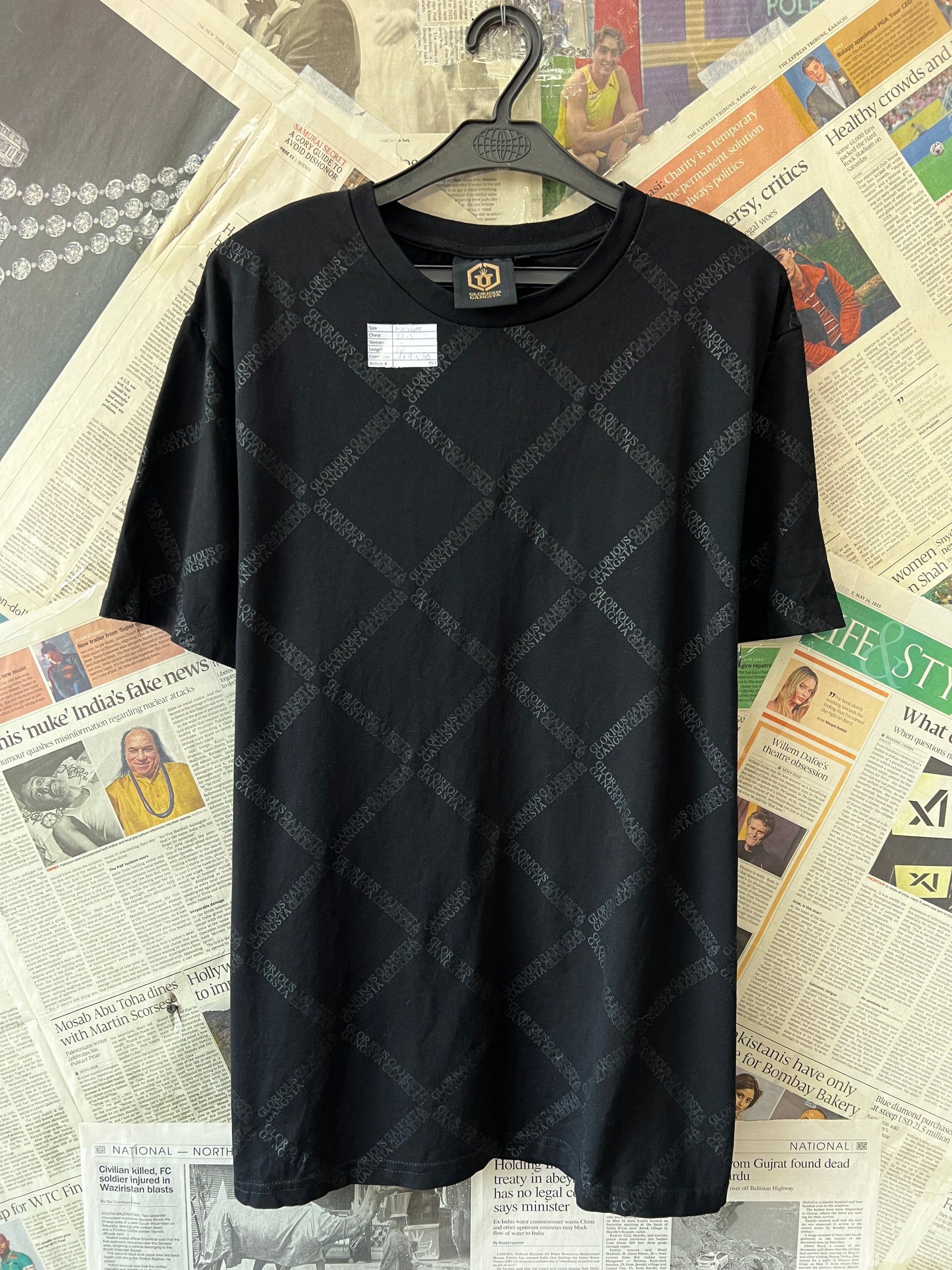 Glorious Gangsta® Medium | Chest: 21.5 | Black | T-Shirt | 753 - Genuine Maal