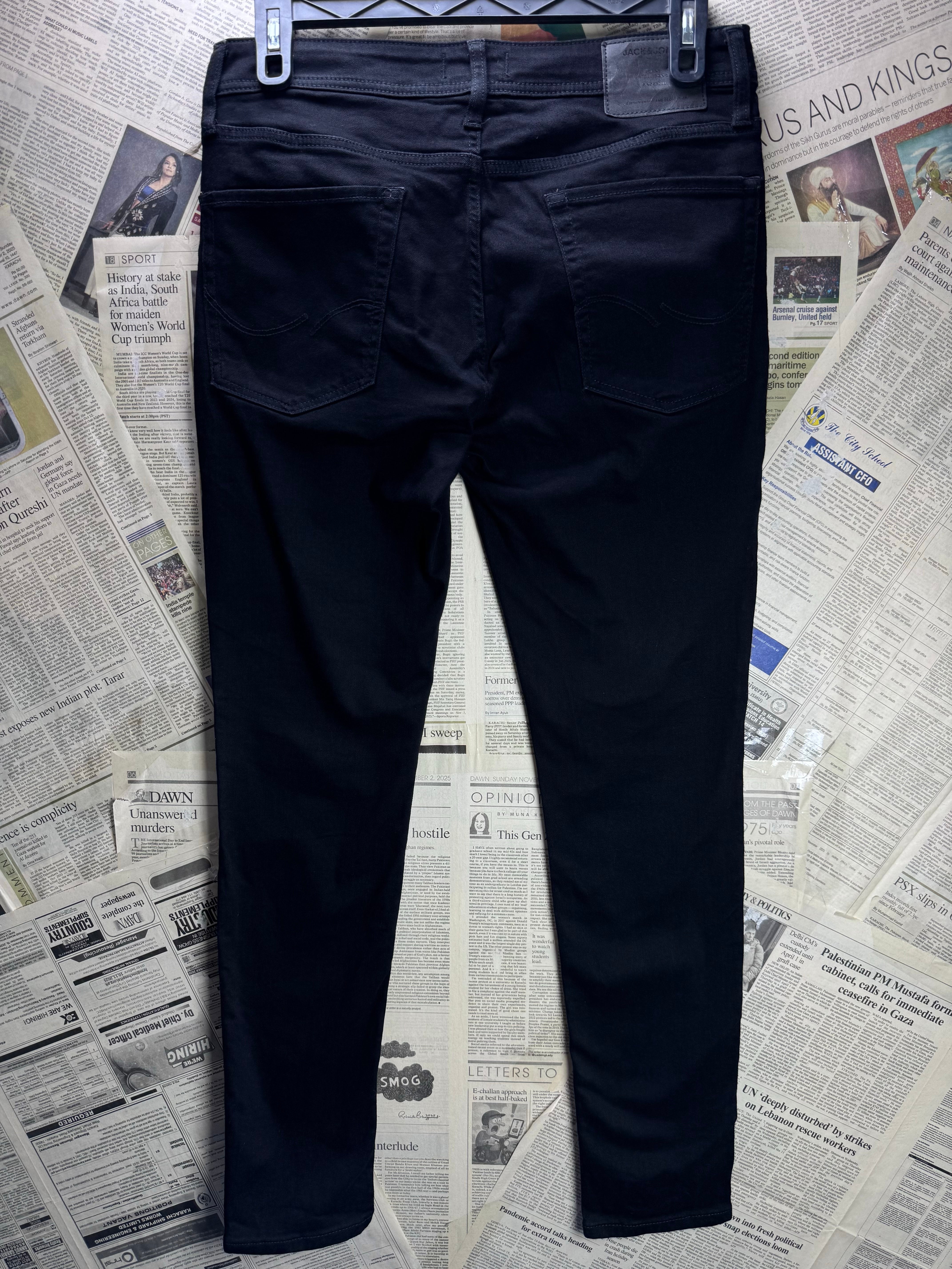 Jack & Jones® Waist: 32" | Black | Skinny Fit Denim Pants | Cotton - Elastane | 2474 - Genuine Maal