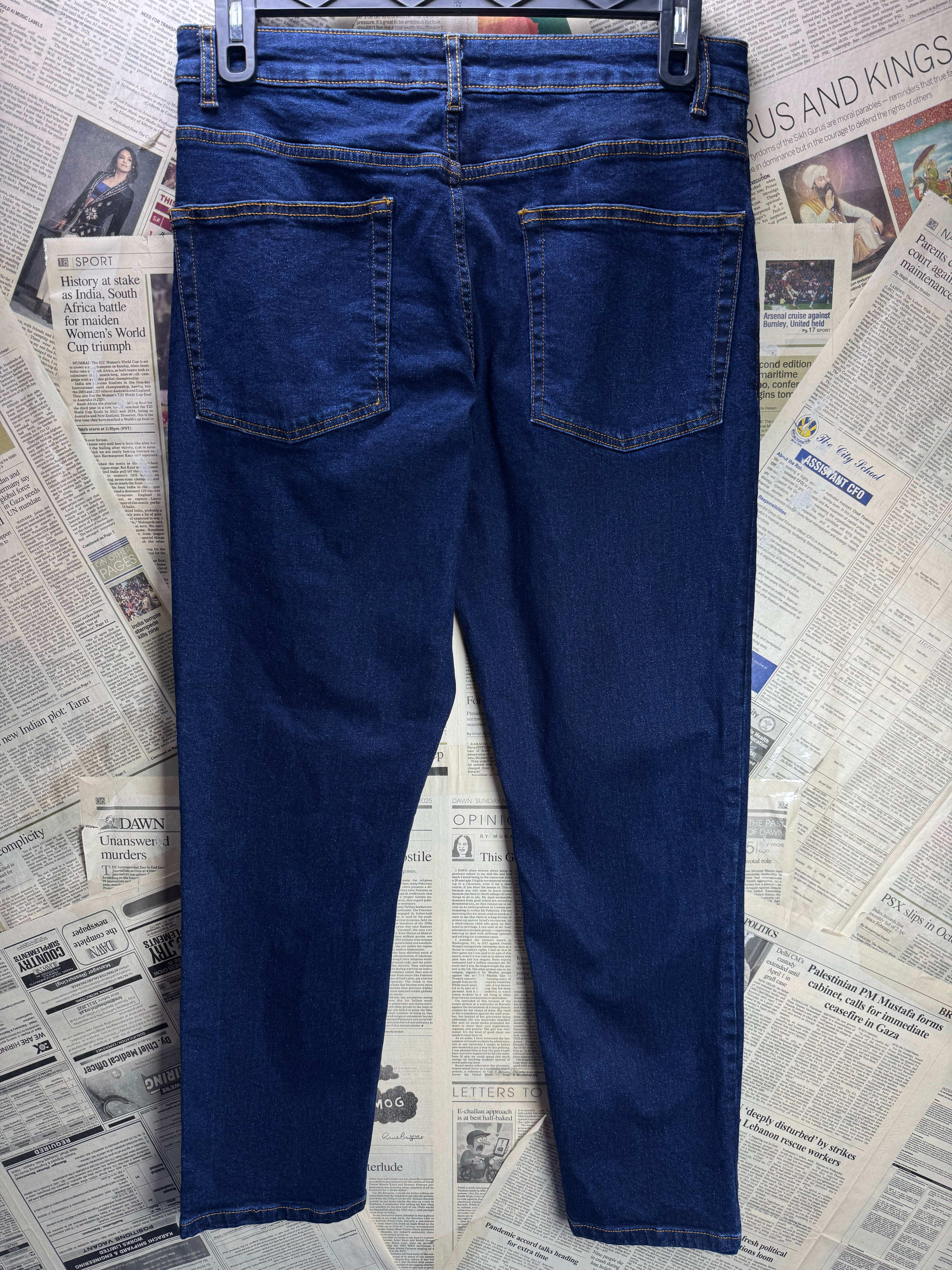 Asos® Waist: 32" | Blue | Slim Fit Denim Pants | Cotton - Elastane | 2736 - Genuine Maal