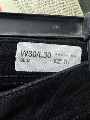 Denim Co.® Waist: 28" to 30" | Black | Slim Fit Denim Pants | Cotton - Elastane - Lycra | 2734 - Genuine Maal