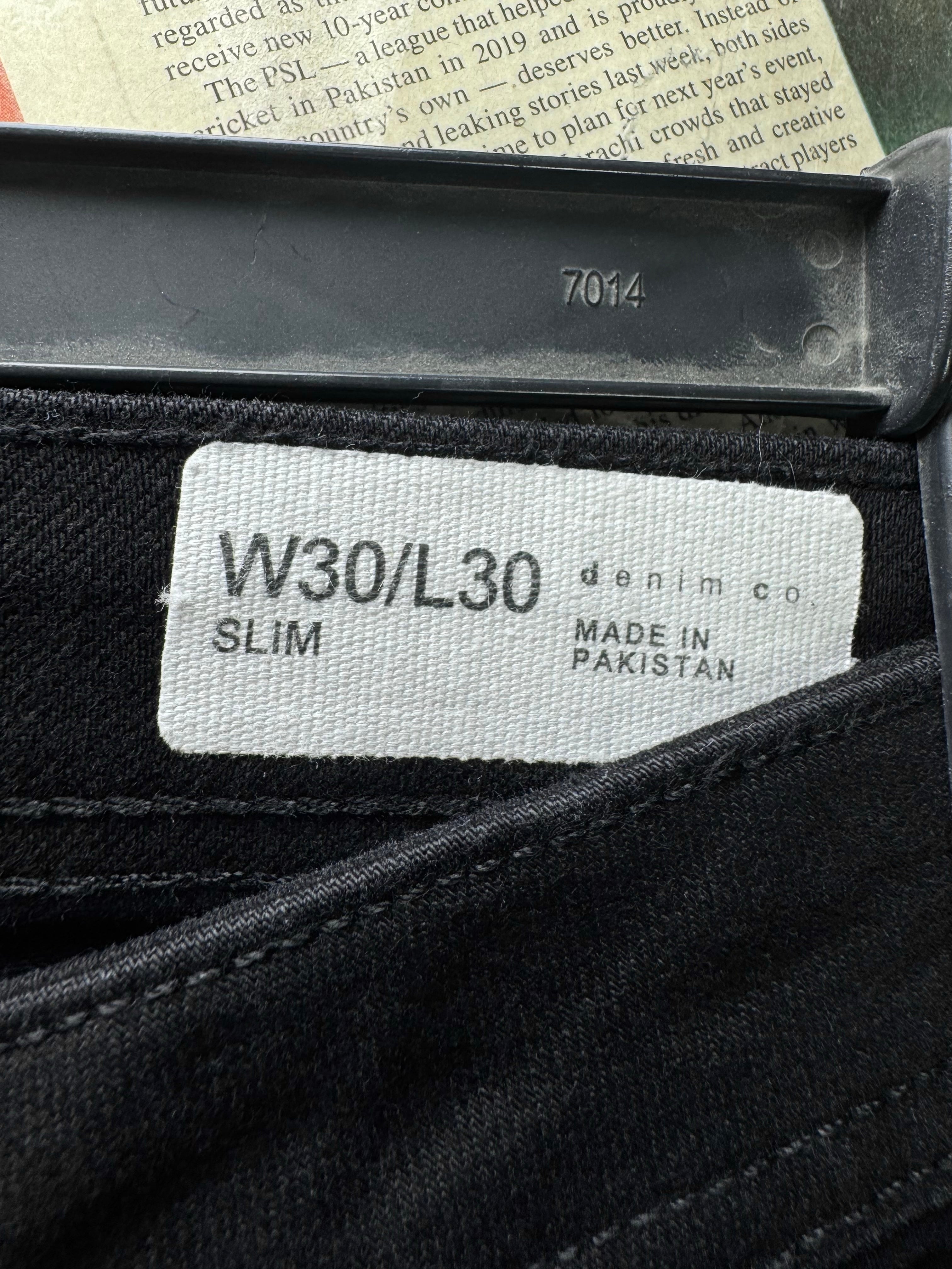 Denim Co.® Waist: 28" to 30" | Black | Slim Fit Denim Pants | Cotton - Elastane - Lycra | 2734 - Genuine Maal