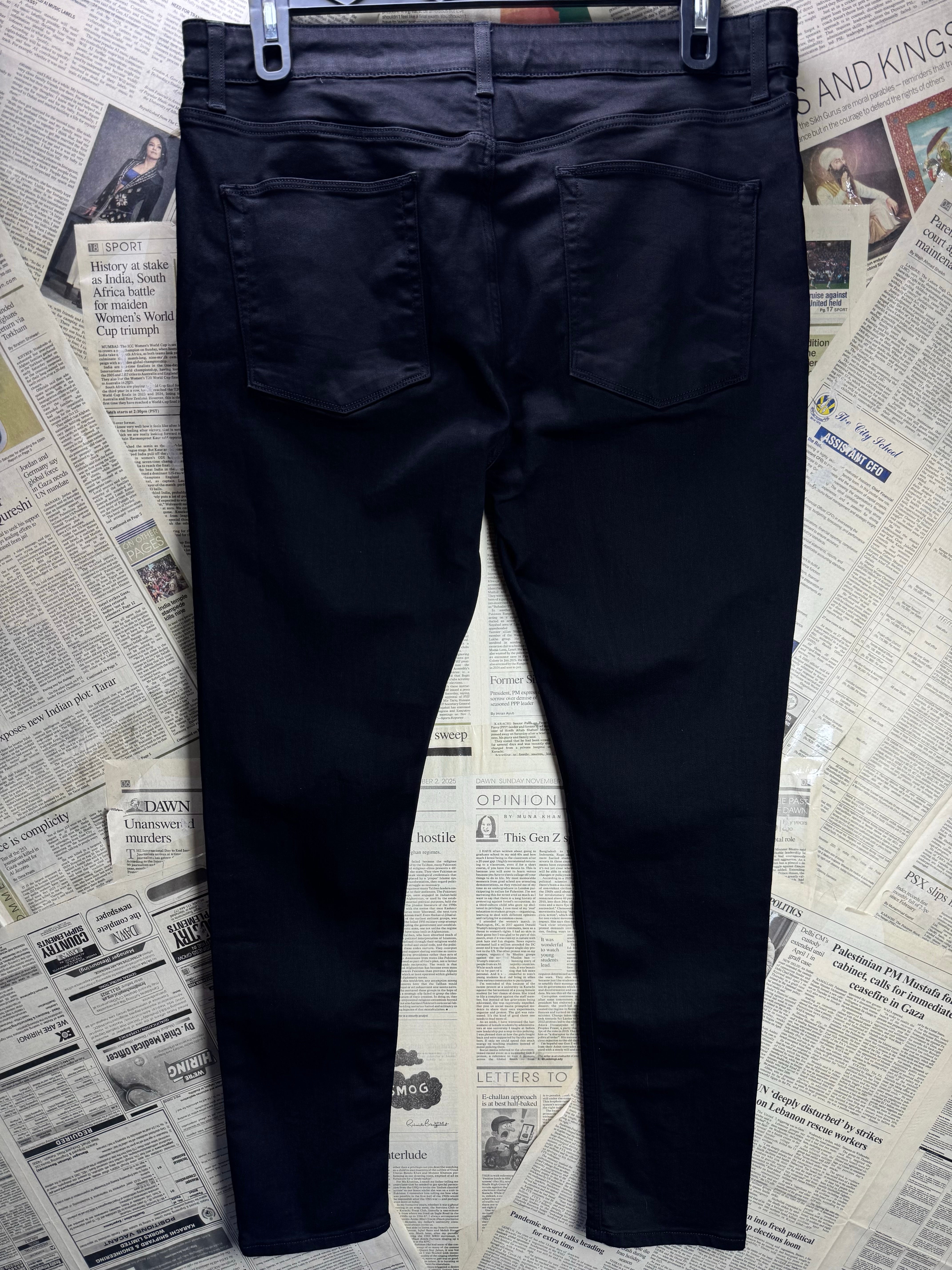 Asos® Waist: 36" to 38" | Black | Denim Pants | Poly - Cotton - Elastane | 2726 - Genuine Maal