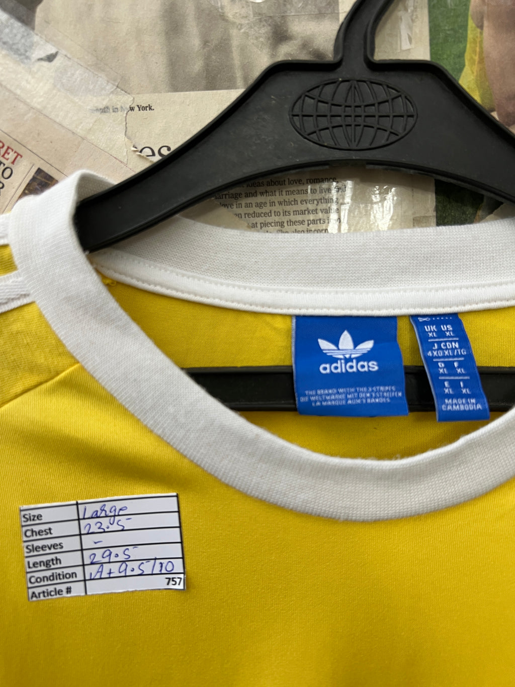 Adid*s® Large | Chest: 23.5" | Lemon | T-Shirt | 757 - Genuine Maal