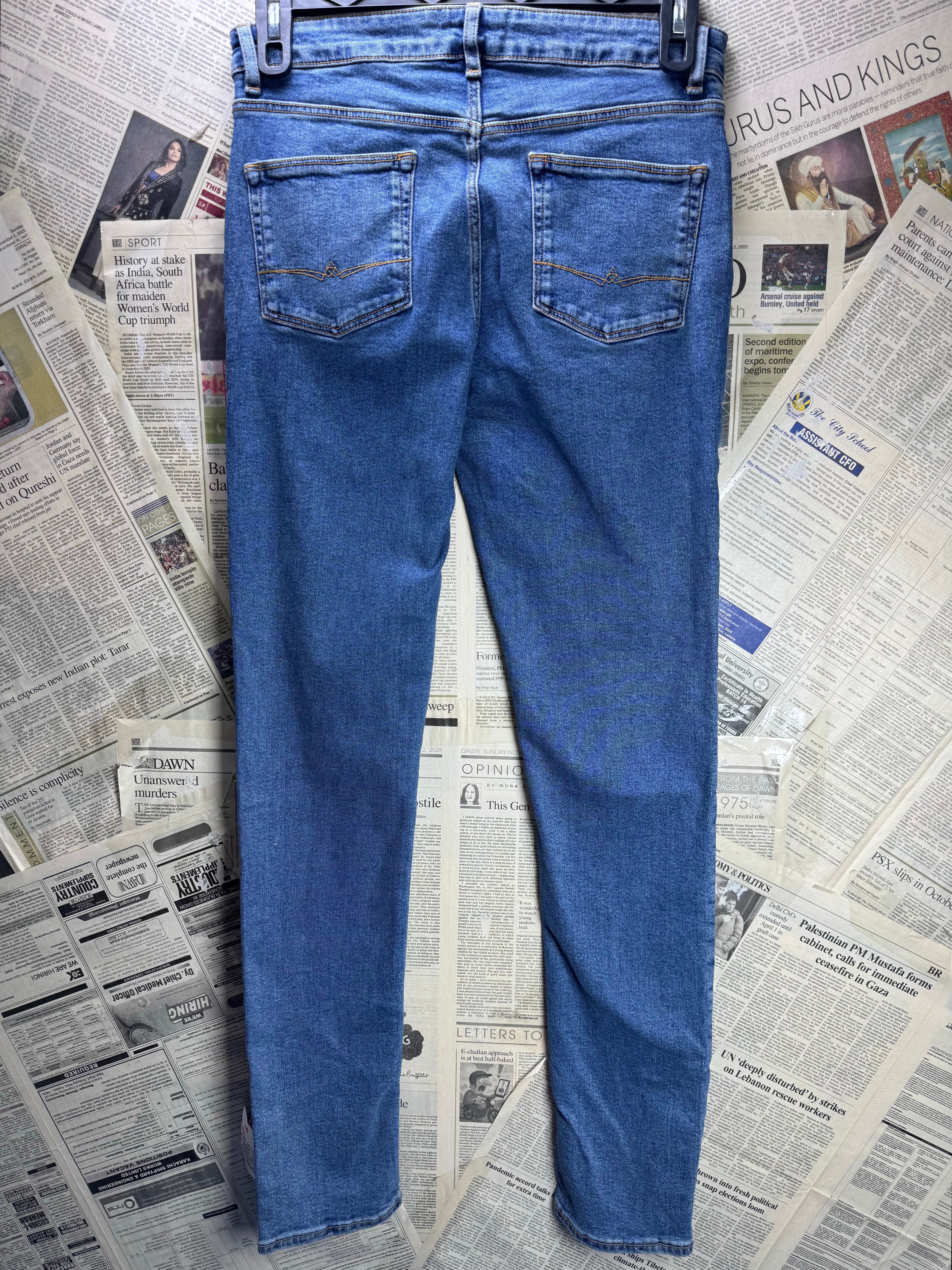 Asos® Waist: 30" | Blue | Skinny Fit Denim Pants | Cotton - Elastane | 2730 - Genuine Maal