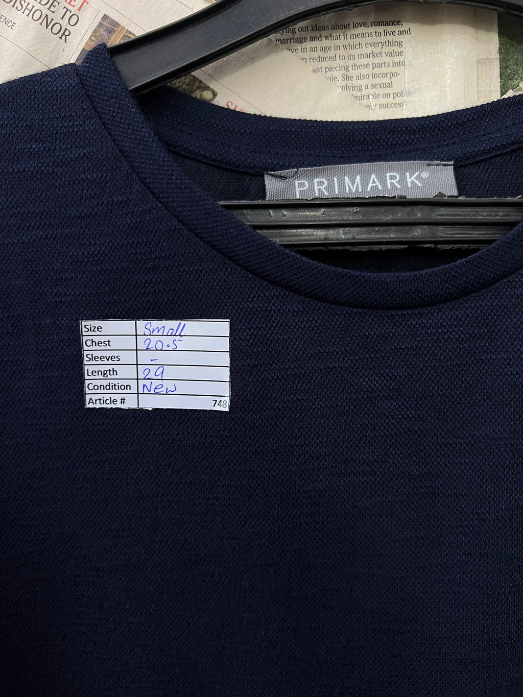 Primark® Small | Chest: 20.5" | Navy | T-Shirt | 748 - Genuine Maal