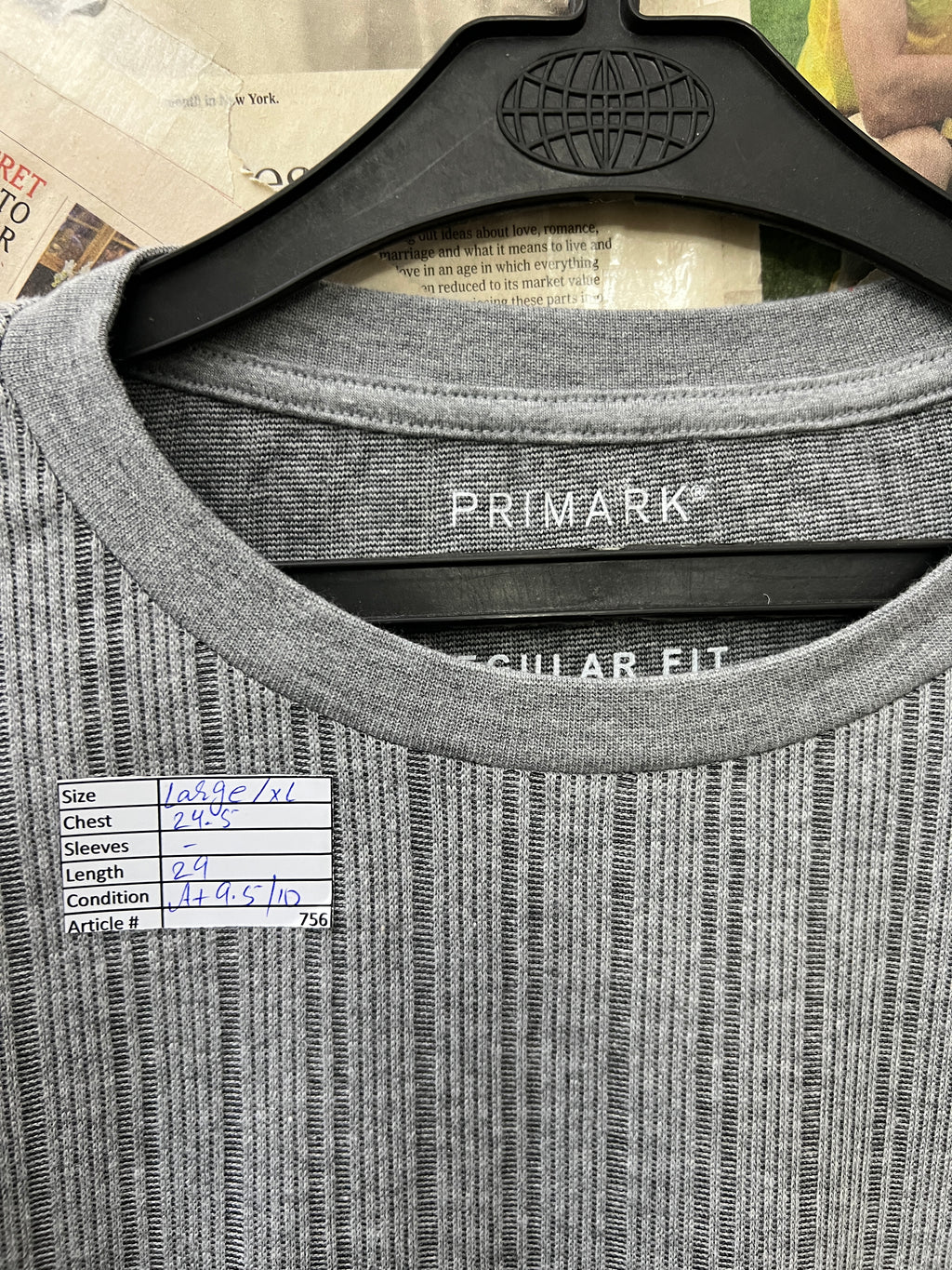 Primark® L/XL | Chest: 24.5" | Grey | T-Shirt | 756 - Genuine Maal
