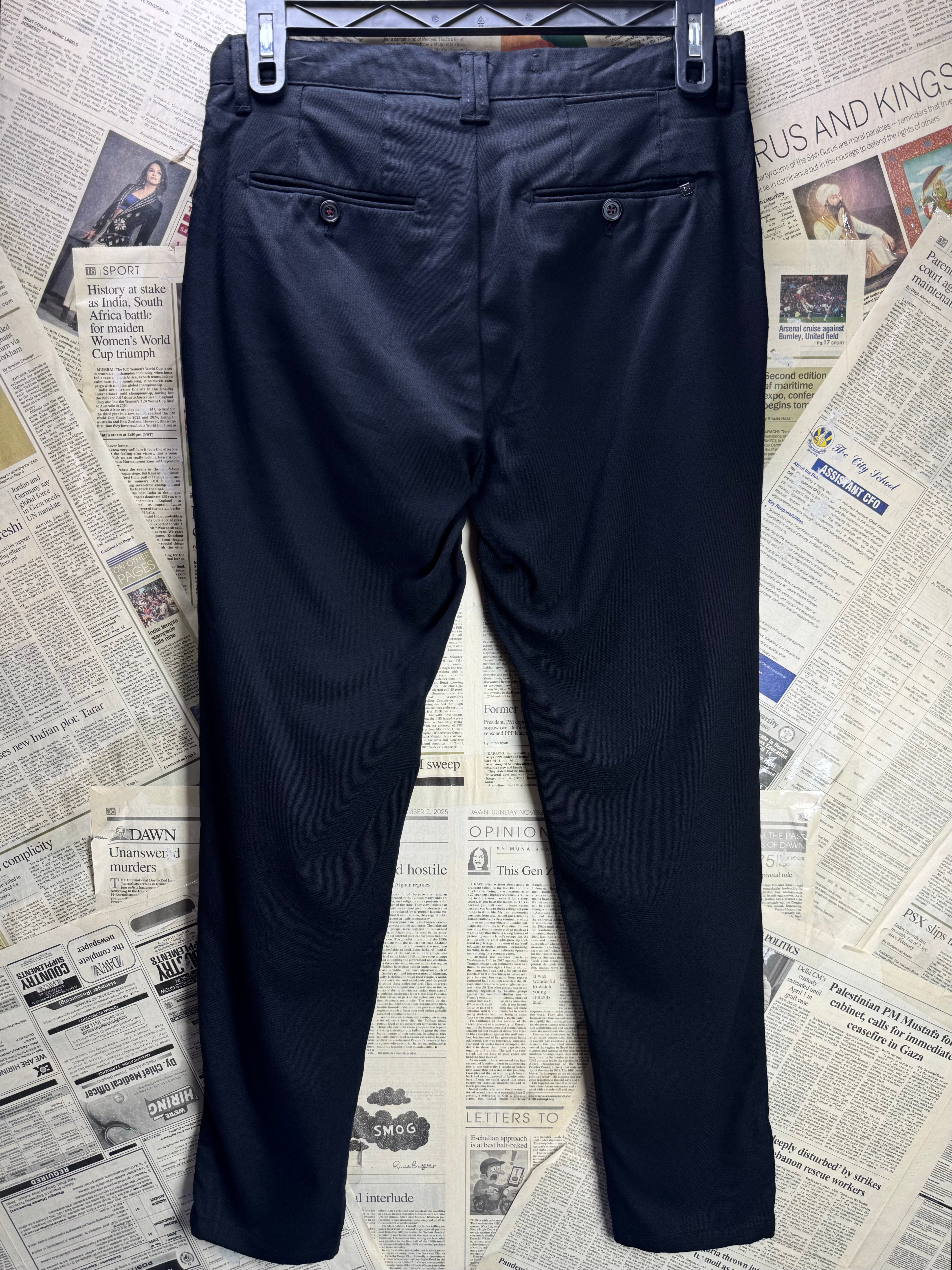 Zara® Waist: 30" | Black | Chino Pant | Poly - Viscose - Elastane | 2698 - Genuine Maal