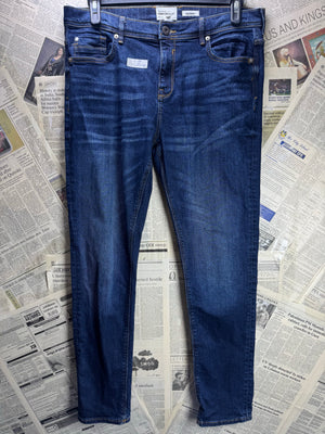 River Island® Waist: 36" | Blue | Skinny Fit Denim Pants | Cotton - Elastane | 2456 - Genuine Maal