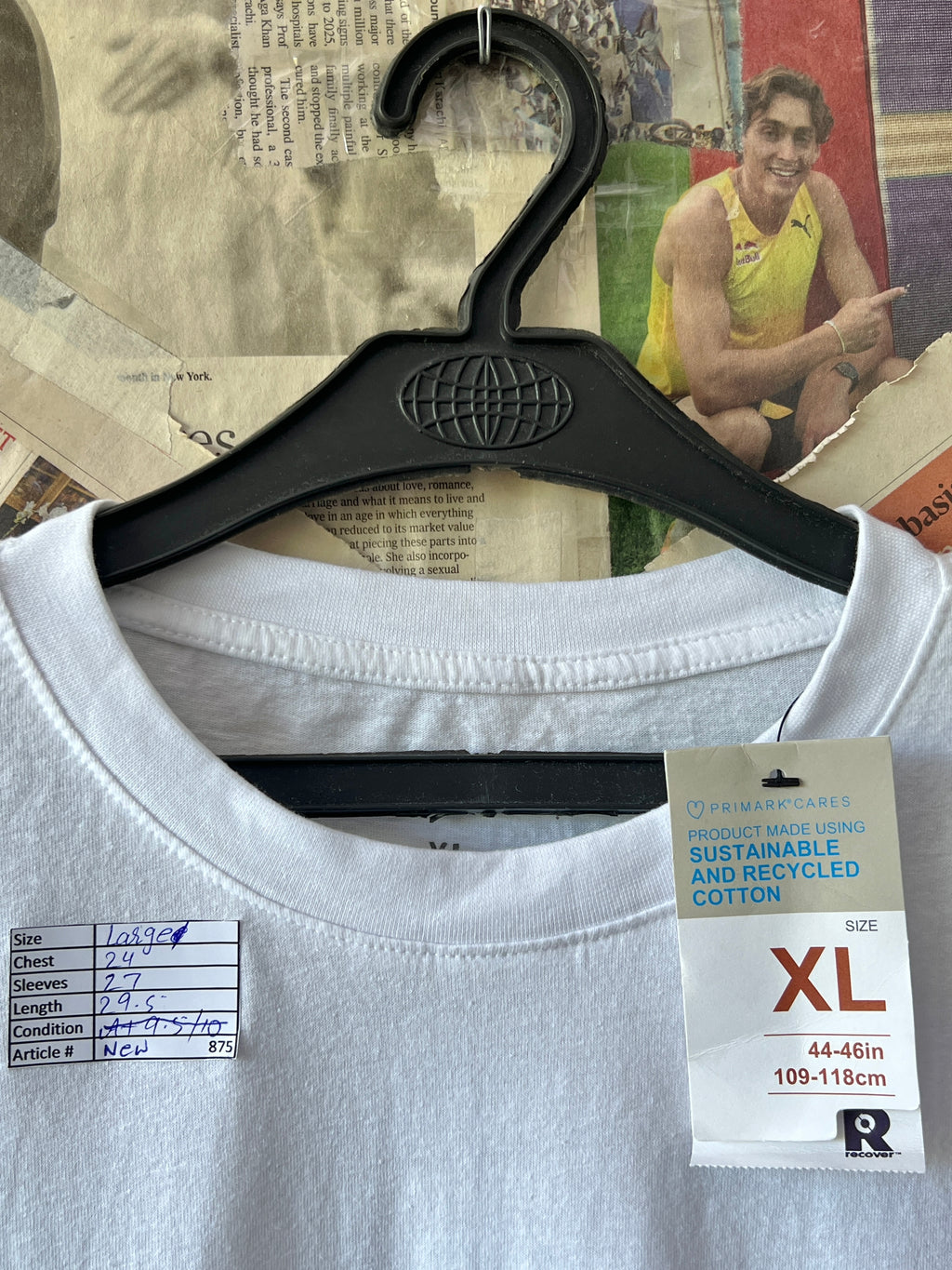 Primark® Large | Chest: 24" | White | Shirt | 875 - Genuine Maal