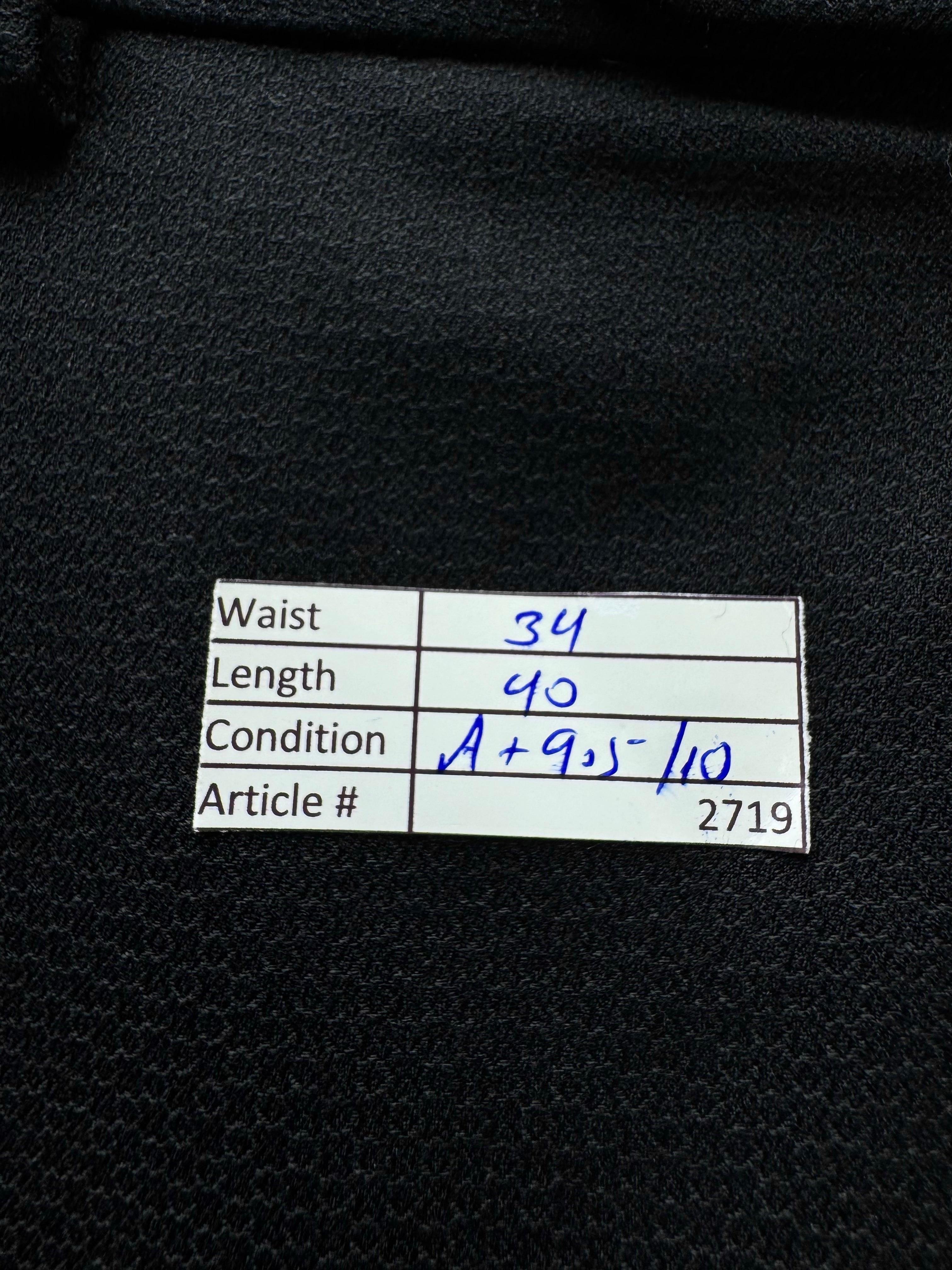 Markslater® Waist: 34" | Black | Skinny Fit Dress Pants | Poly - Viscose | 2719 - Genuine Maal