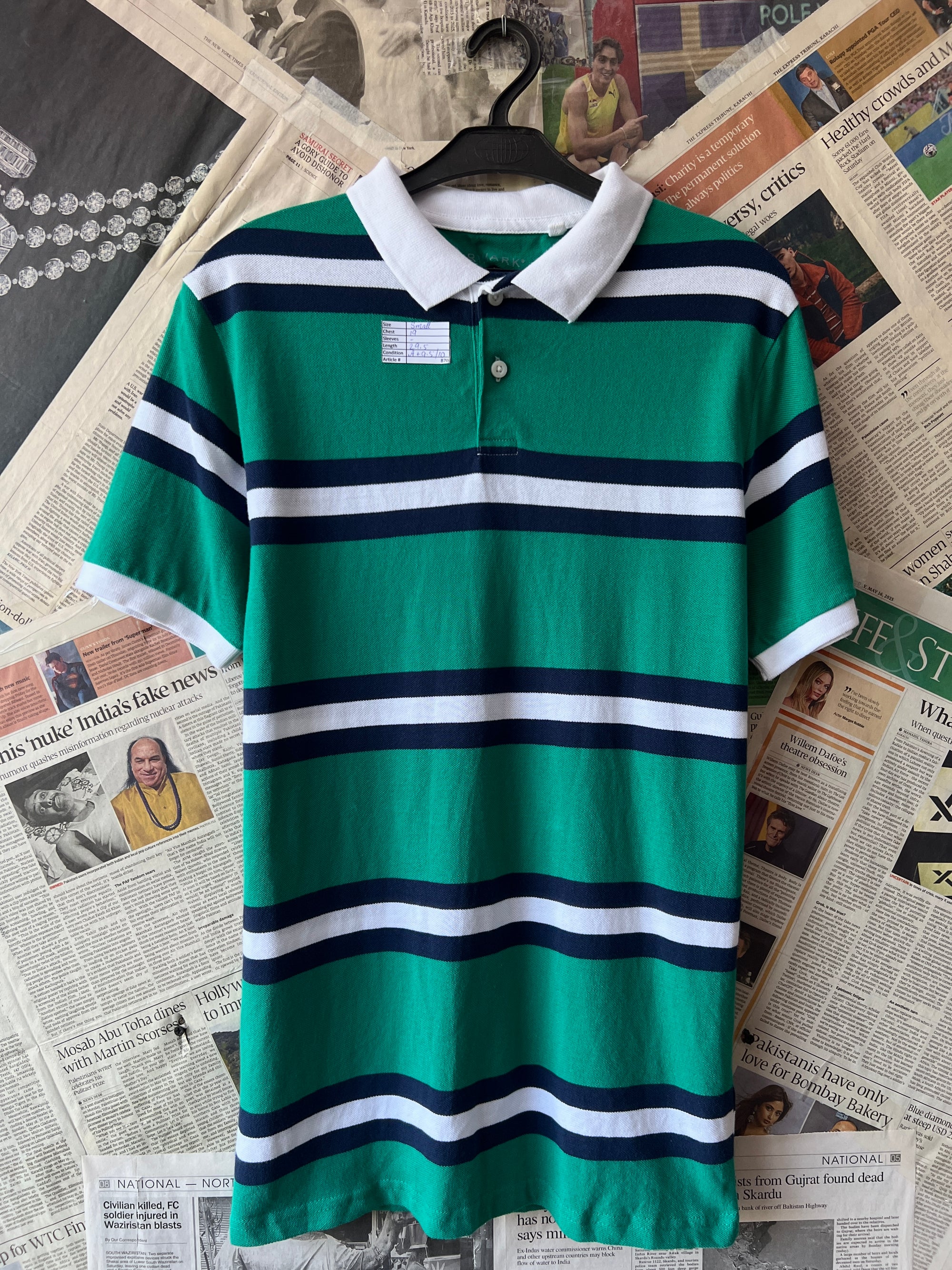 Primark® Small | Chest: 19" | Green | Polo | 870 - Genuine Maal