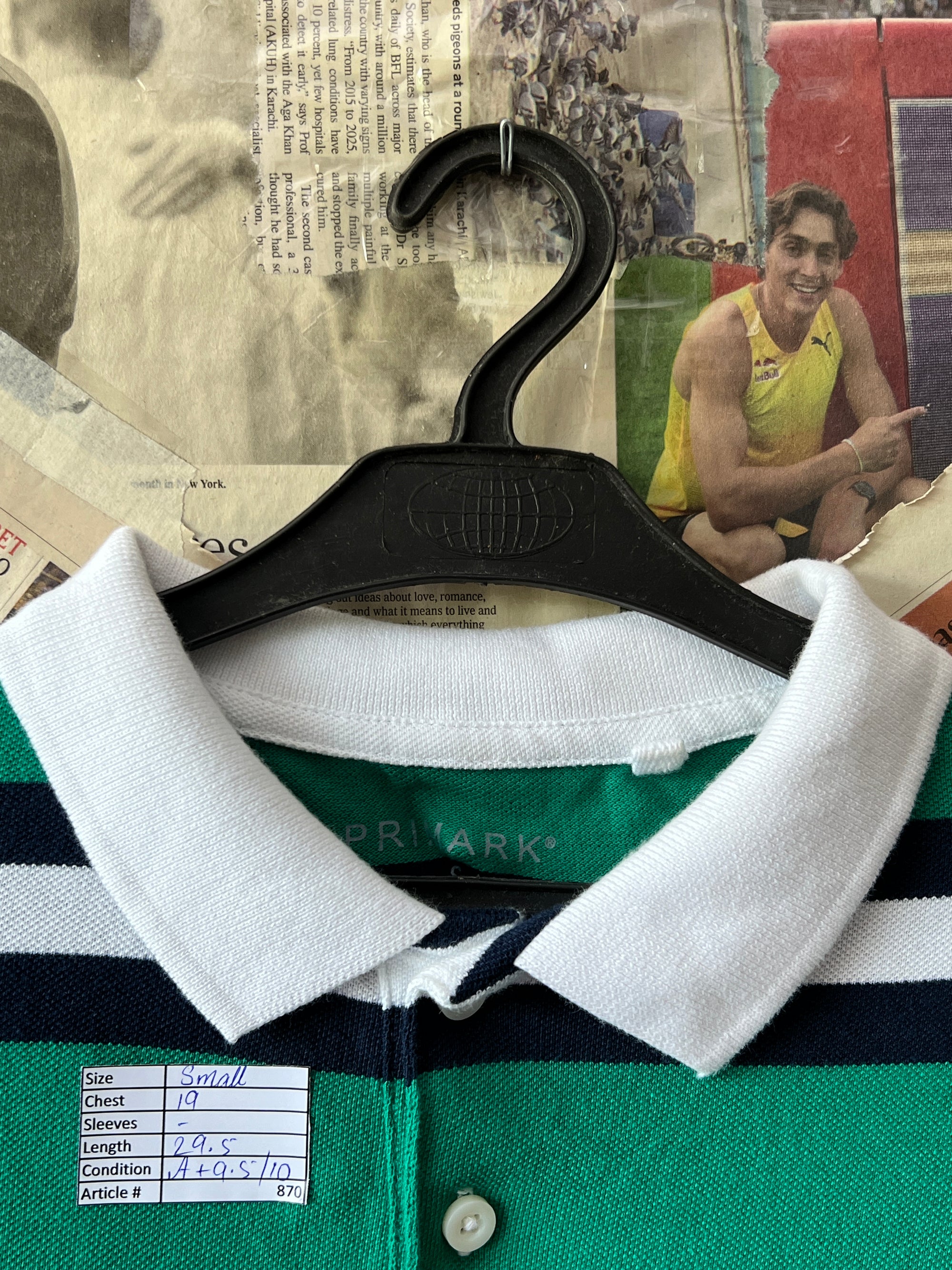 Primark® Small | Chest: 19" | Green | Polo | 870 - Genuine Maal