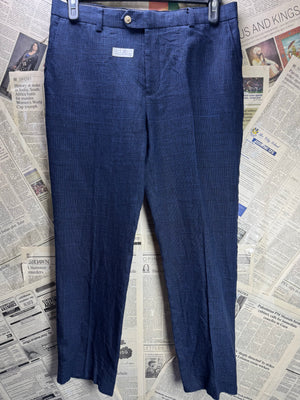 Next® Waist: 32" | Blue | Dress Pants | Linen - Cotton | 2965 - Genuine Maal