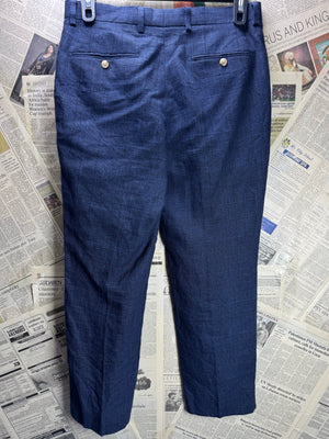 Next® Waist: 32" | Blue | Dress Pants | Linen - Cotton | 2965 - Genuine Maal