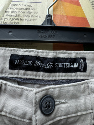 Denim Co.® Waist: 32" | Grey | Slim Fit Chino Pants | Cotton - Elastane | 2481 - Genuine Maal