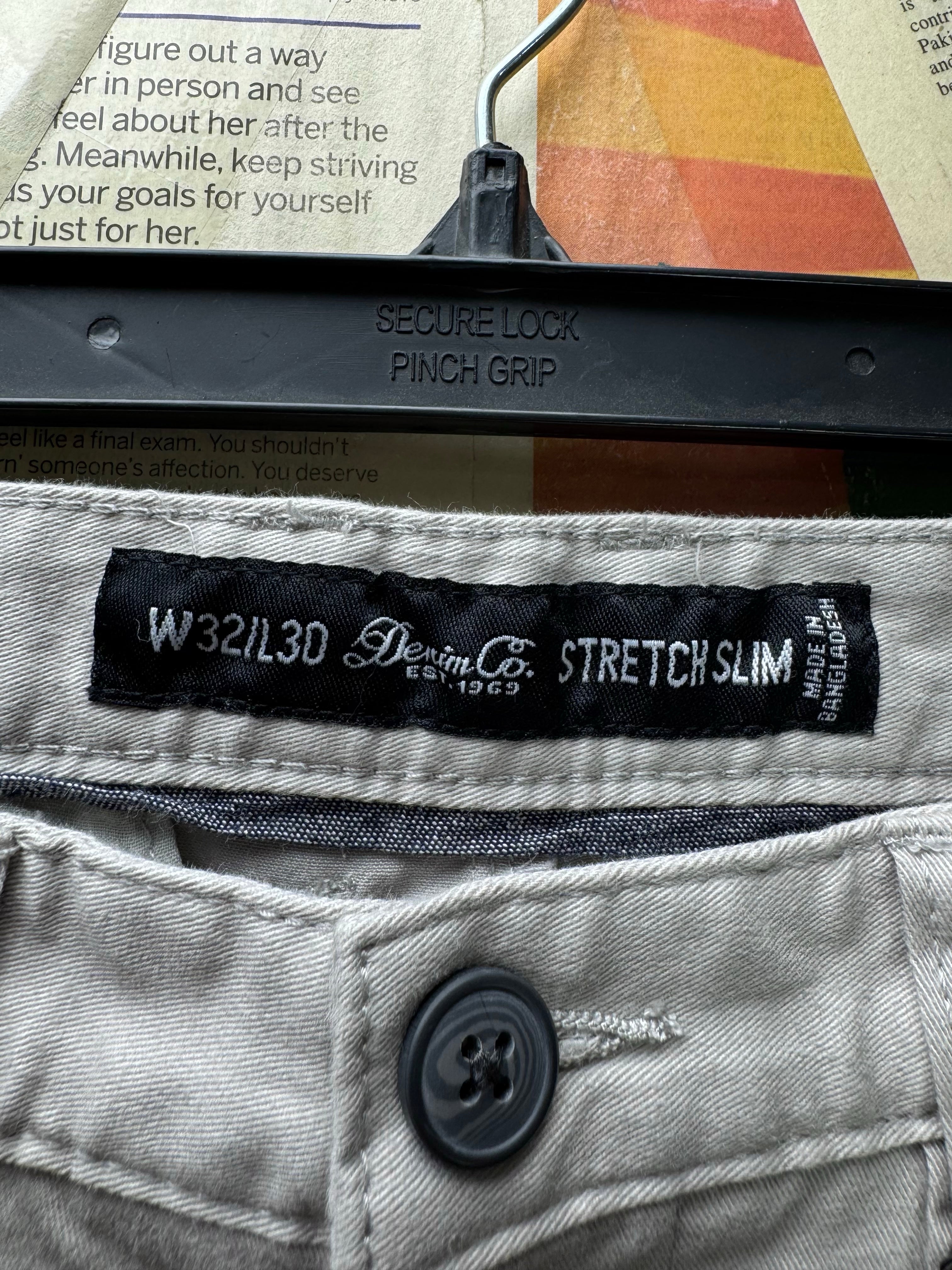 Denim Co.® Waist: 32" | Grey | Slim Fit Chino Pants | Cotton - Elastane | 2481 - Genuine Maal