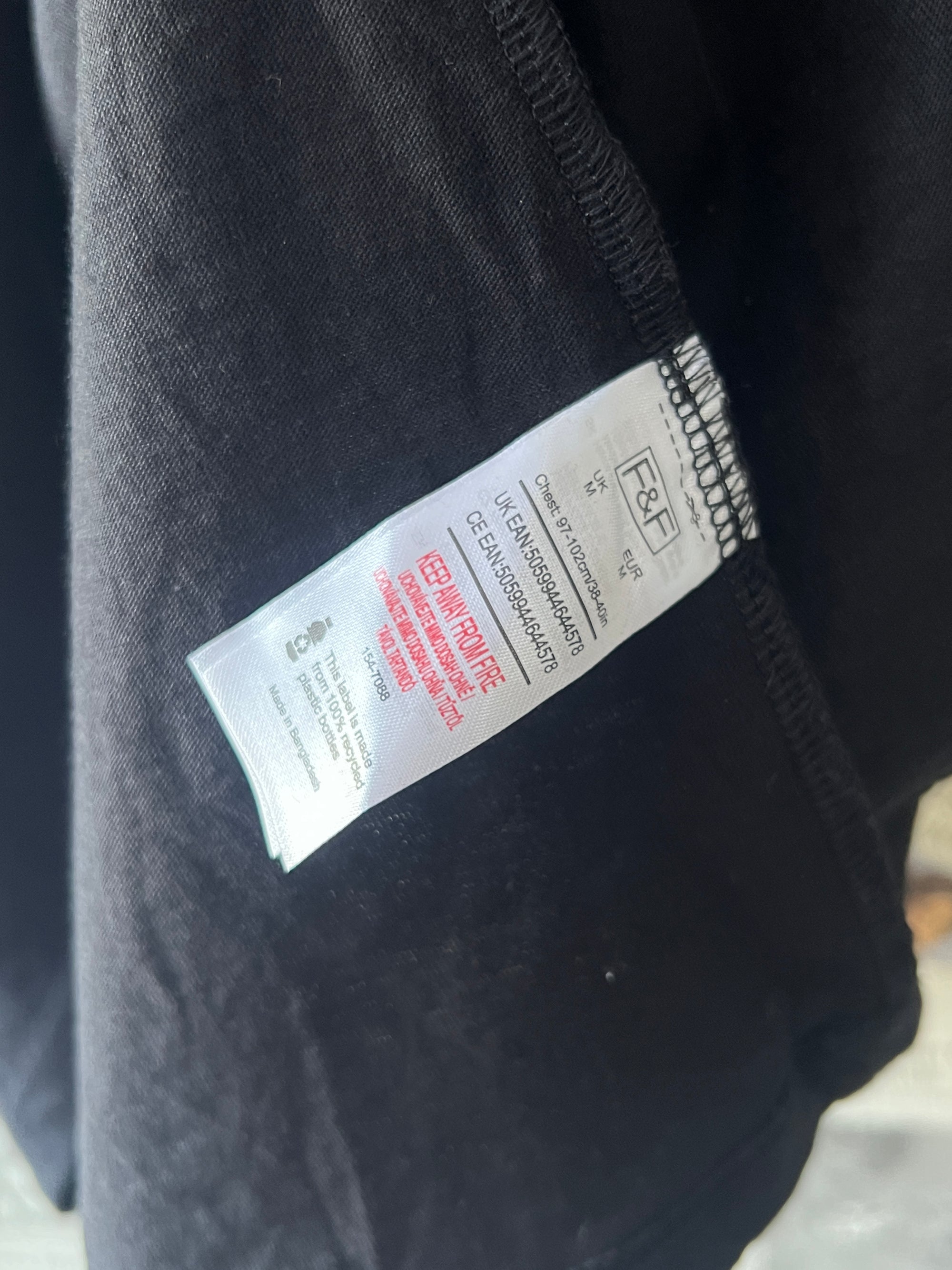 F&F® Small | Chest: 19" | Black | T-Shirt | 864 - Genuine Maal