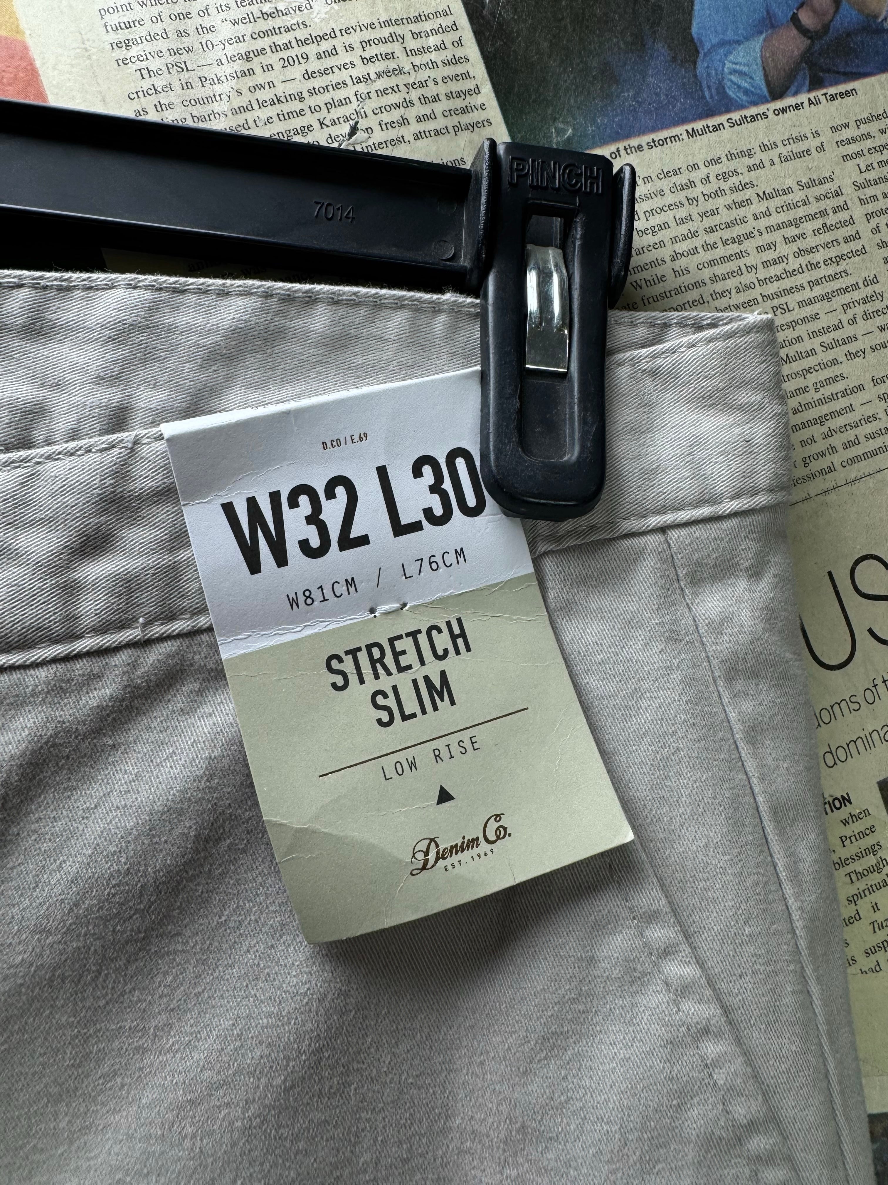 Denim Co.® Waist: 32" | Grey | Slim Fit Chino Pants | Cotton - Elastane | 2481 - Genuine Maal