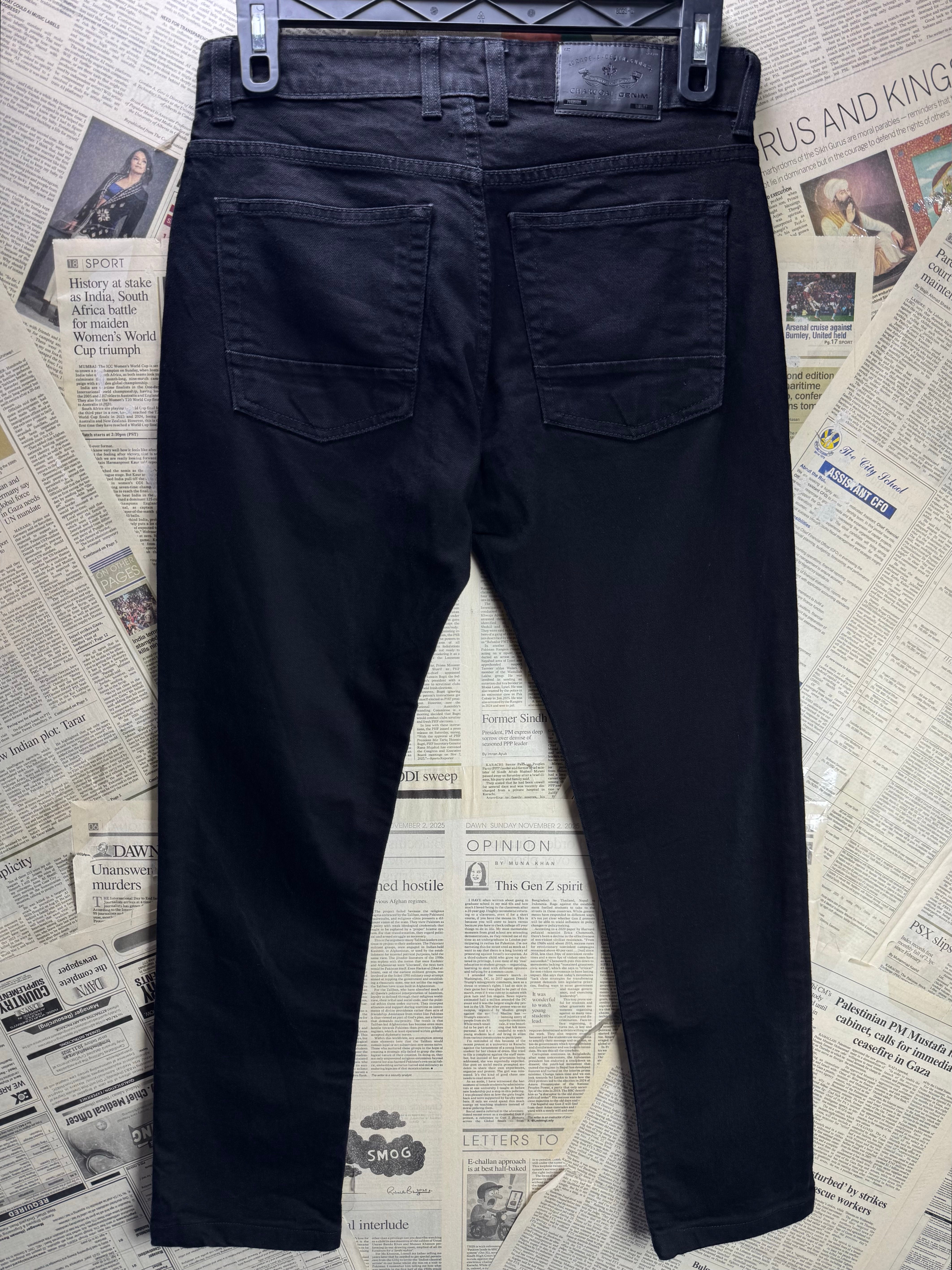 Charcoal® Waist: 32" | Black | Denim Pants | Cotton - Elastane | 2457 - Genuine Maal