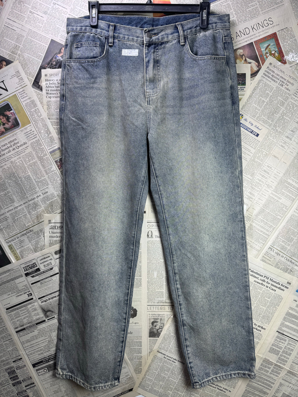 Sumwon® Waist: 36" to 38" | Faded Blue | Regular Fit Denim Pant | Cotton - Visc - Poly | 1266 - Genuine Maal