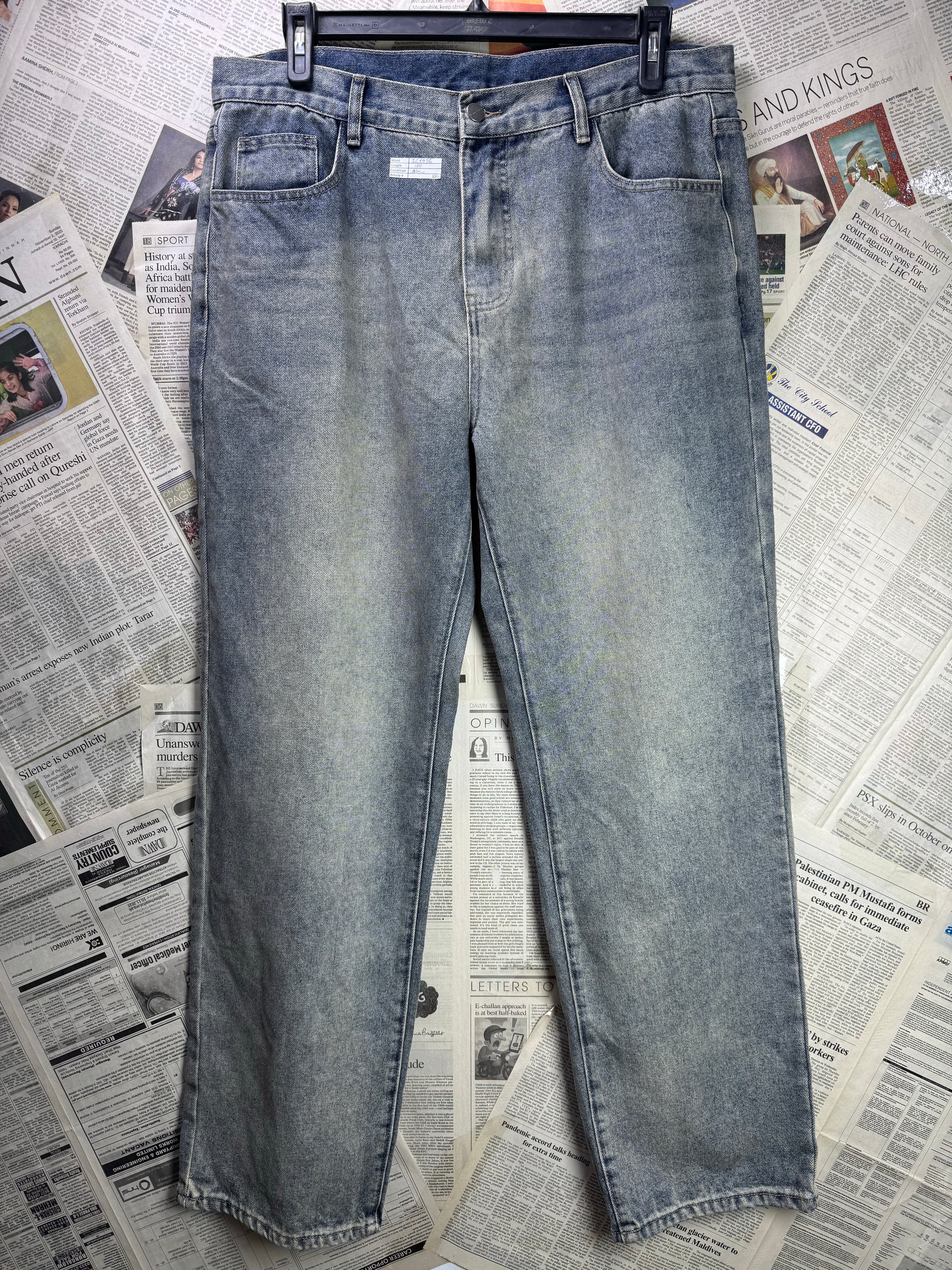 Sumwon® Waist: 36" to 38" | Faded Blue | Regular Fit Denim Pant | Cotton - Visc - Poly | 1266 - Genuine Maal