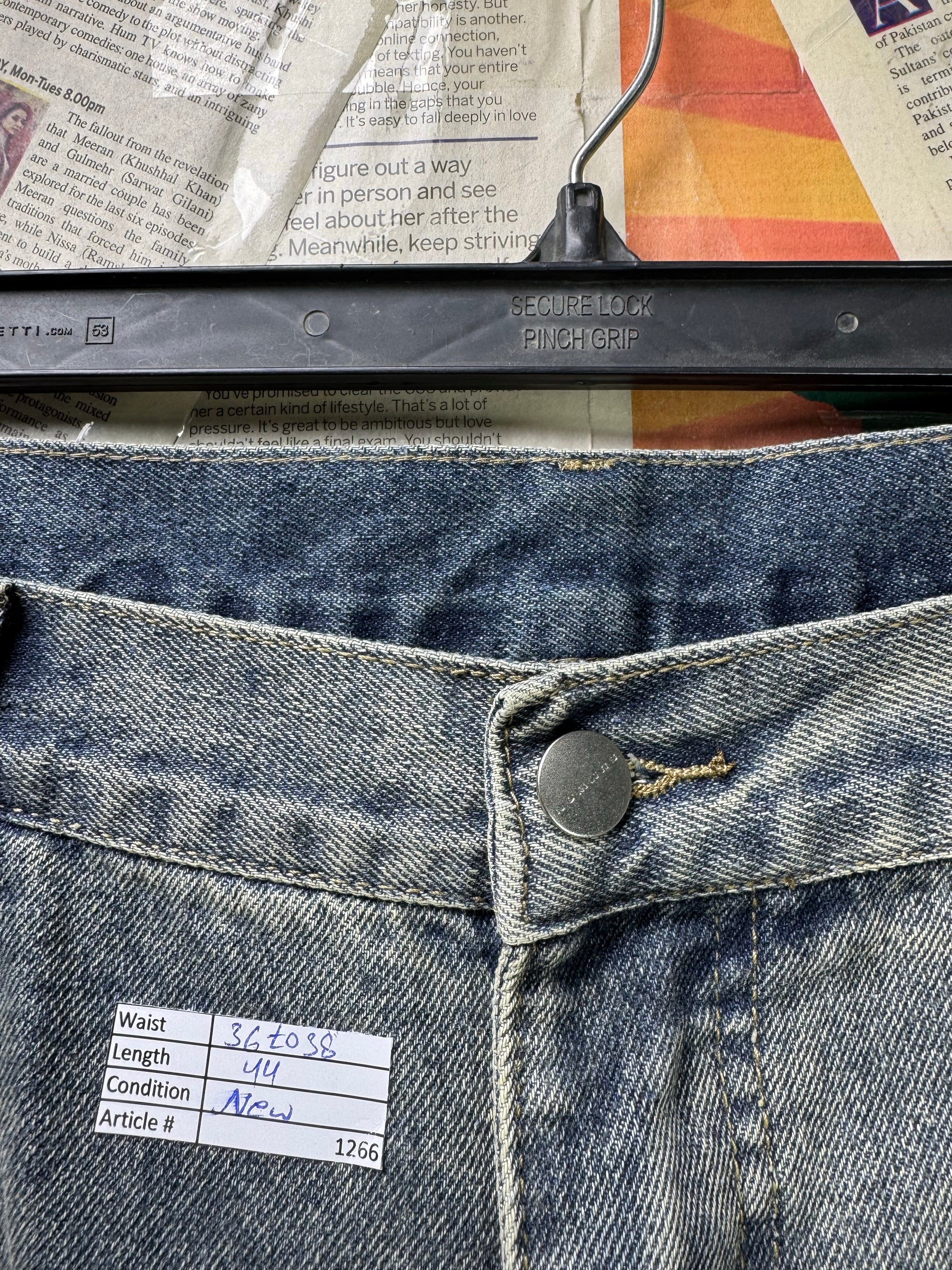 Sumwon® Waist: 36" to 38" | Faded Blue | Regular Fit Denim Pant | Cotton - Visc - Poly | 1266 - Genuine Maal