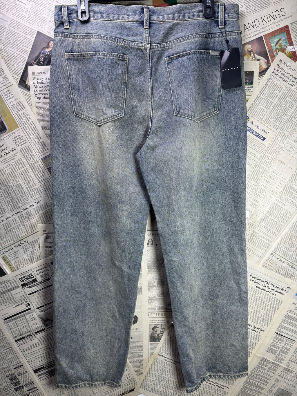 Sumwon® Waist: 36" to 38" | Faded Blue | Regular Fit Denim Pant | Cotton - Visc - Poly | 1266 - Genuine Maal
