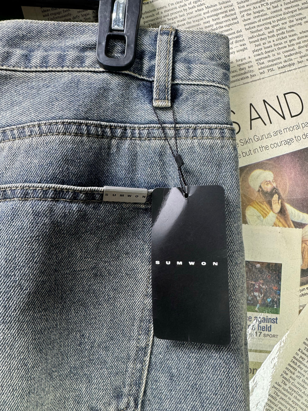 Sumwon® Waist: 36" to 38" | Faded Blue | Regular Fit Denim Pant | Cotton - Visc - Poly | 1266 - Genuine Maal