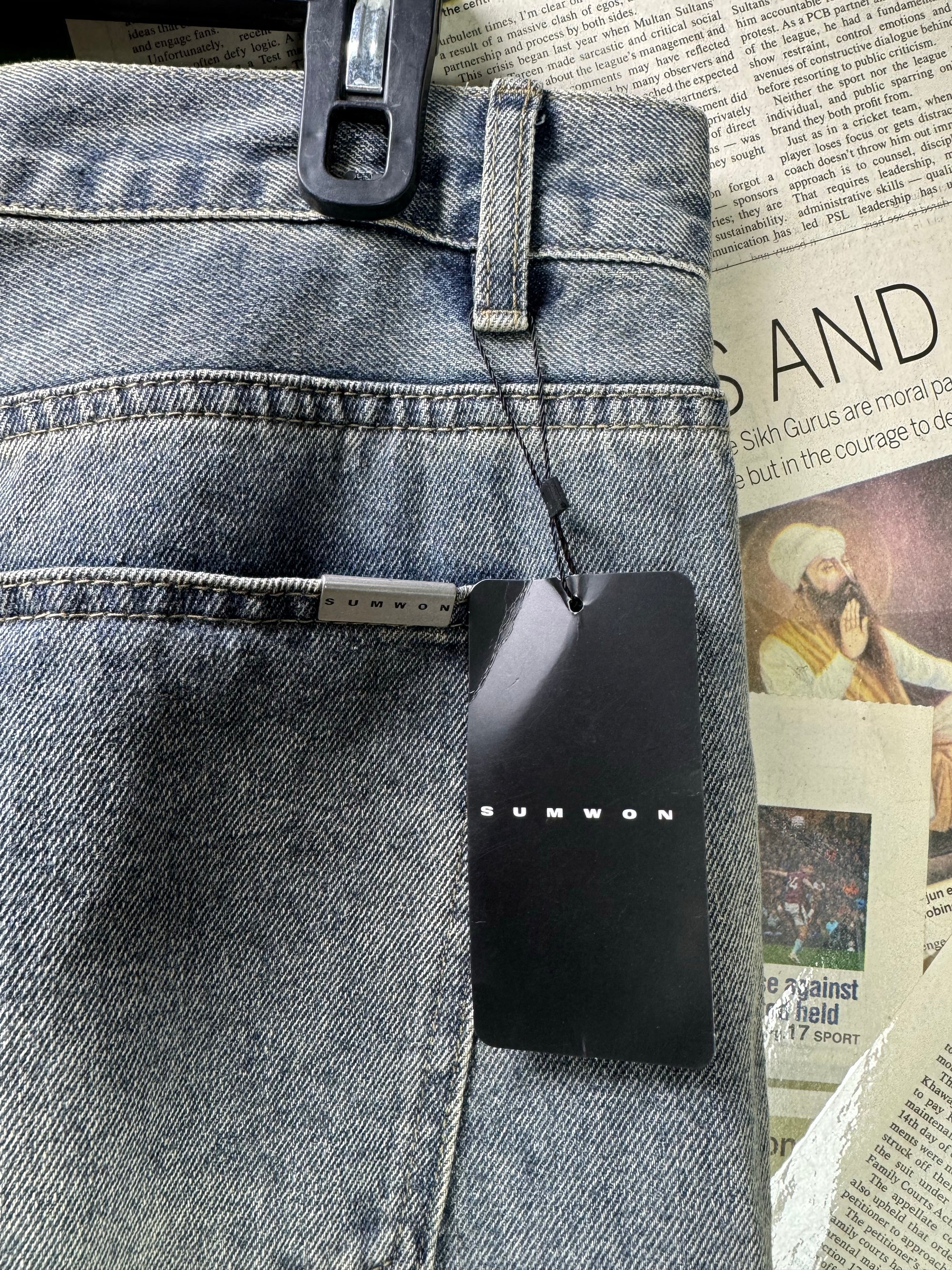 Sumwon® Waist: 36" to 38" | Faded Blue | Regular Fit Denim Pant | Cotton - Visc - Poly | 1266 - Genuine Maal