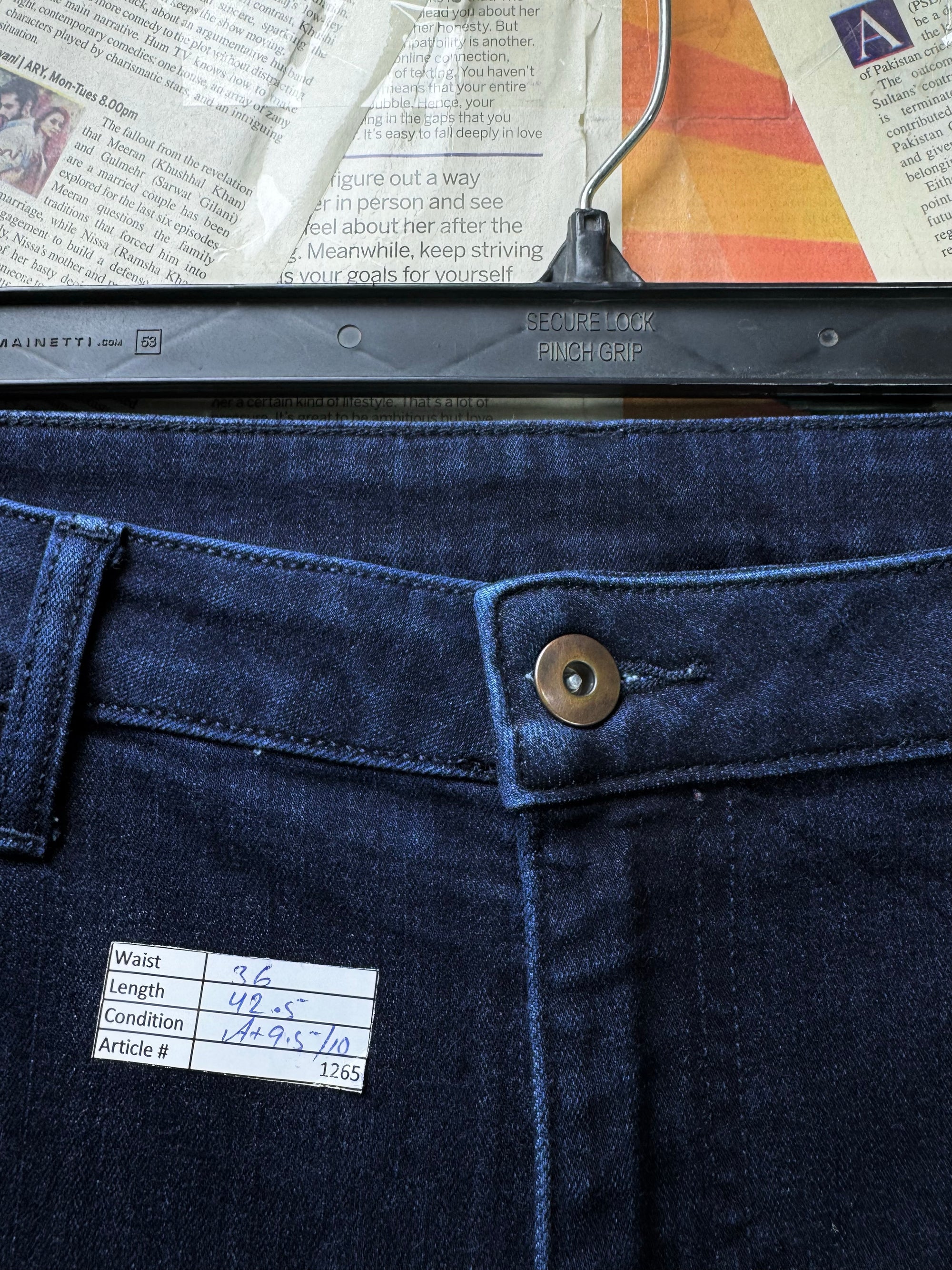 True Classic® Waist: 36" | Dark Blue | Slim Fit Denim Pant | Rayon - Cotton - Poly - Spandex | 1265 - Genuine Maal