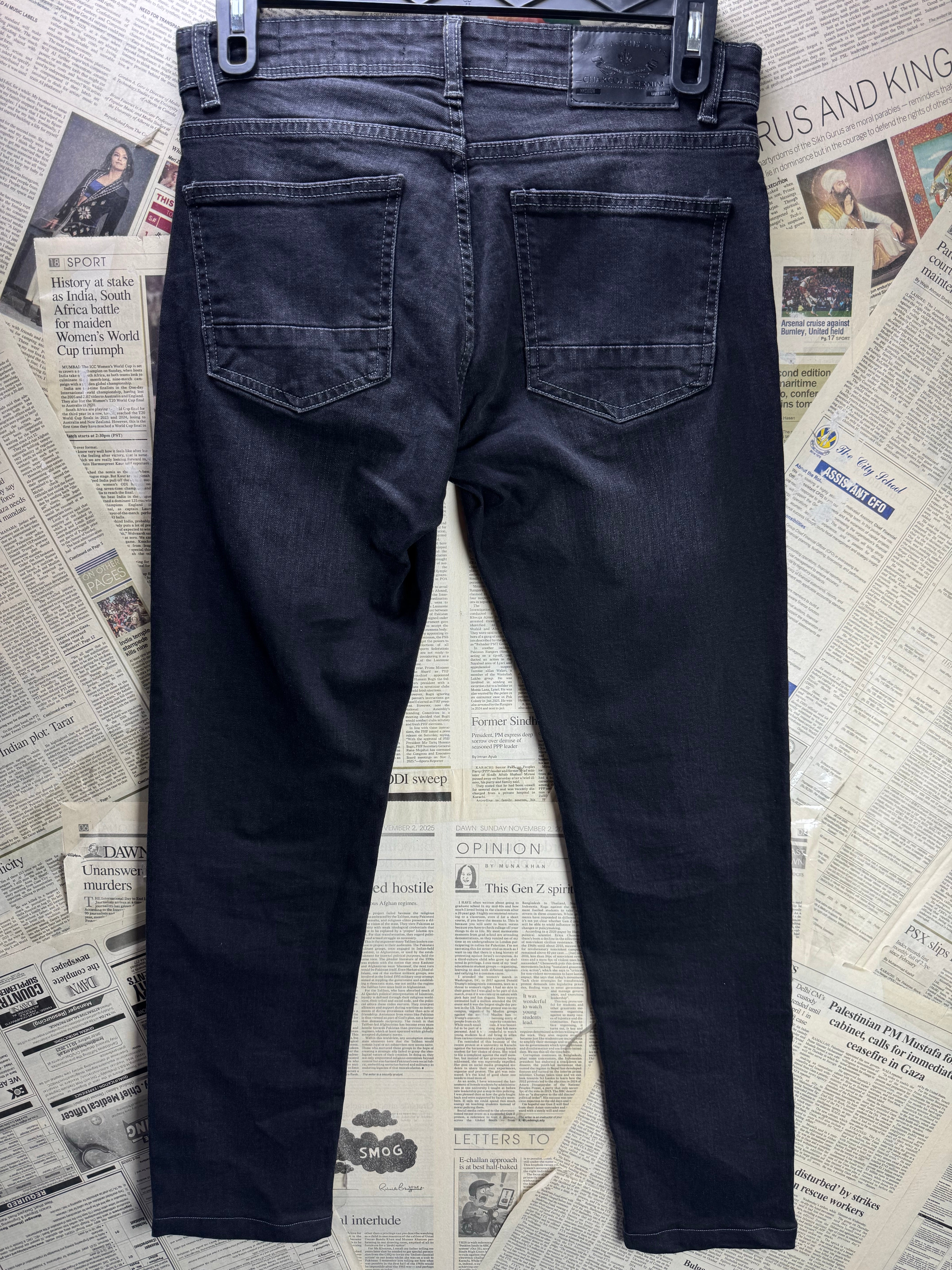 Charcoal® Waist: 32" | Black | Denim Pants | Cotton - Elastane | 2738 - Genuine Maal