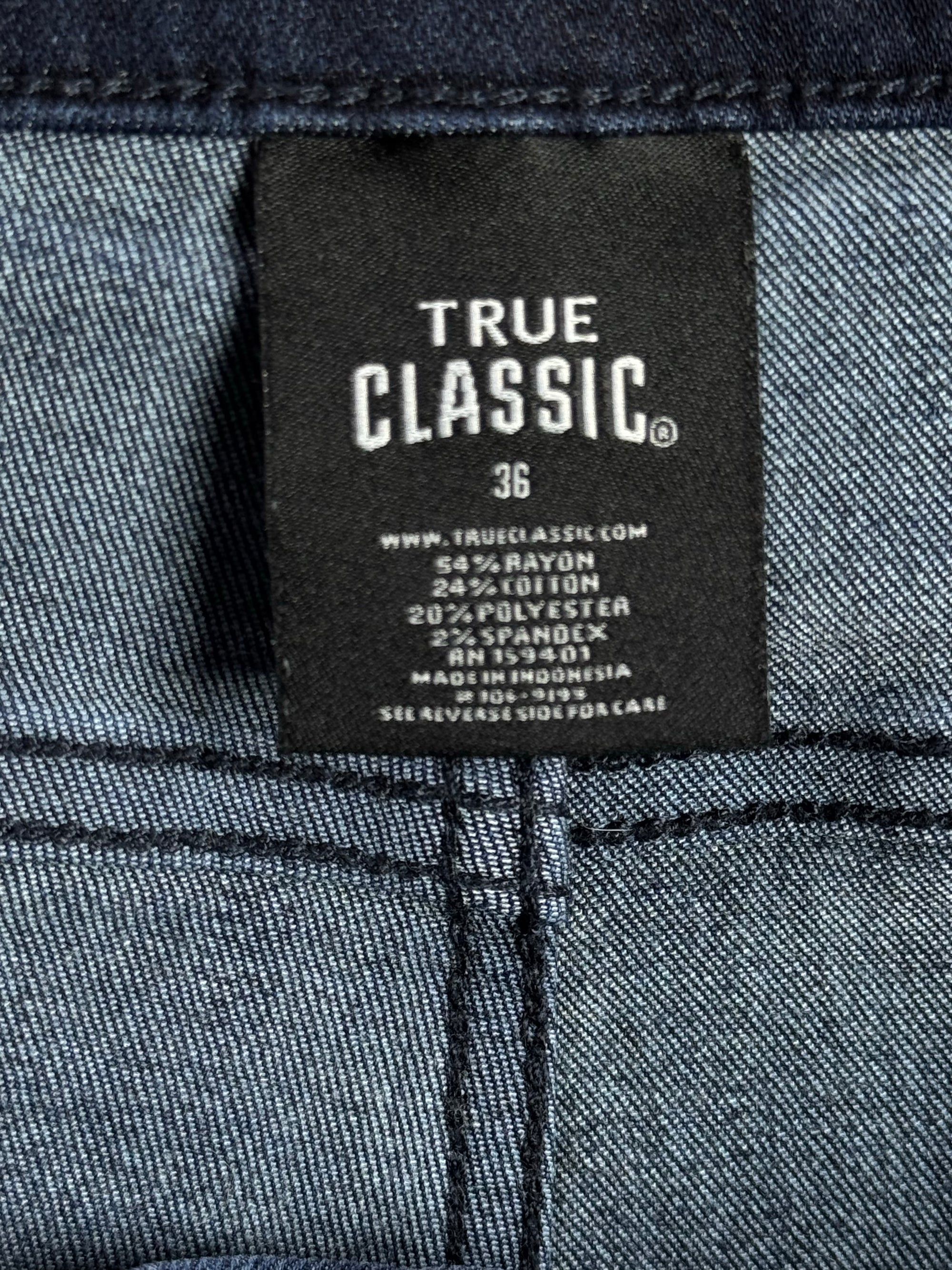 True Classic® Waist: 36" | Dark Blue | Slim Fit Denim Pant | Rayon - Cotton - Poly - Spandex | 1265 - Genuine Maal