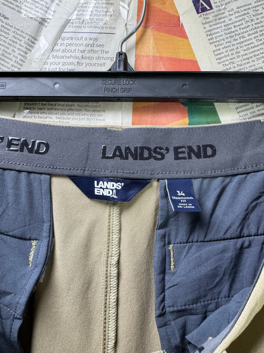 Lends' End® Waist: 34" | Beige | Golf Pants | Poly | 1229 - Genuine Maal