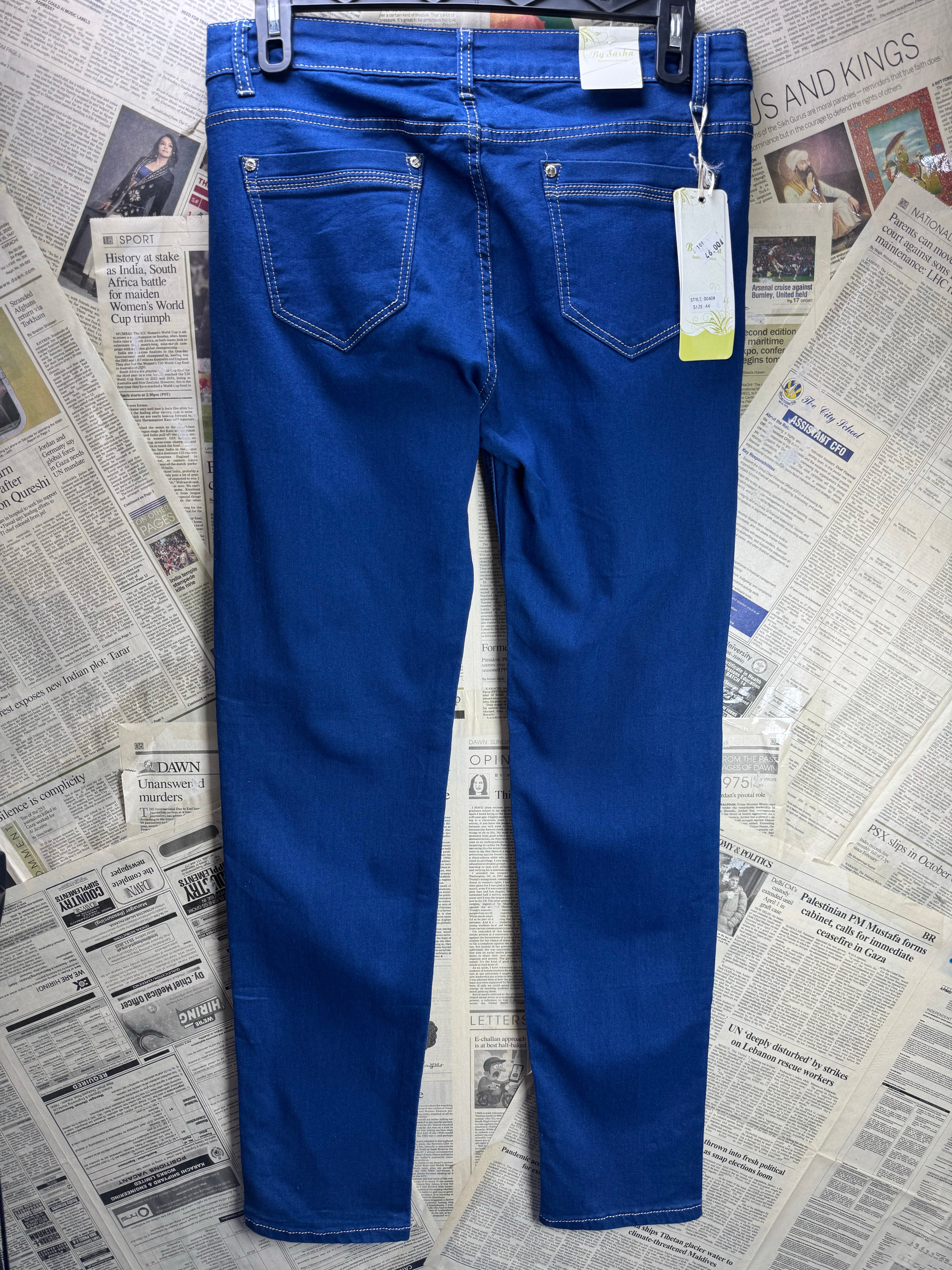 By Sasha® Waist: 34" | Blue | Denim Pants | Cotton - Elastane | 2453 - Genuine Maal