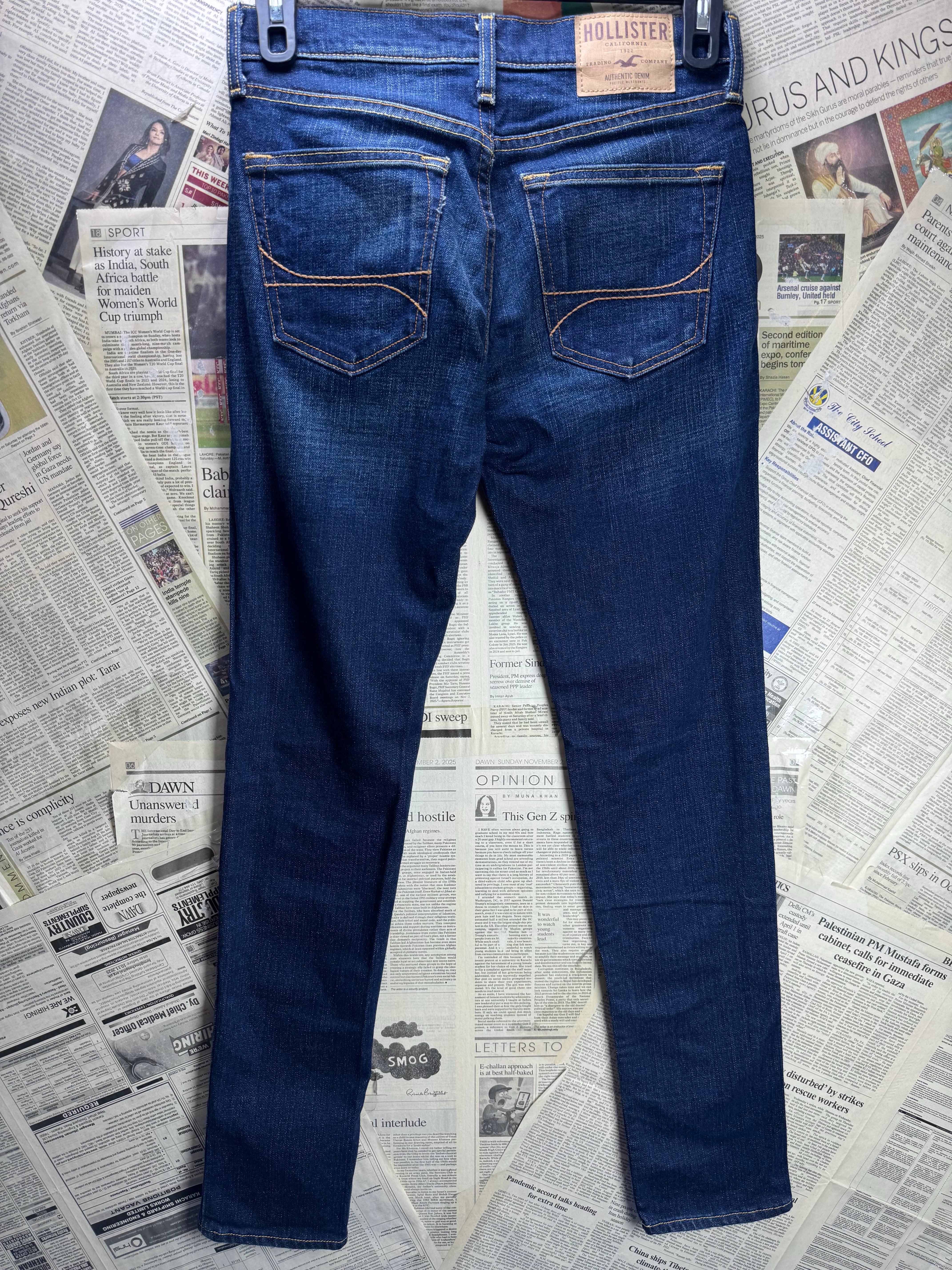 Holister® Waist: 28" | Blue | Super Skinny Denim Pants | Cotton - Elastane | 2455 - Genuine Maal