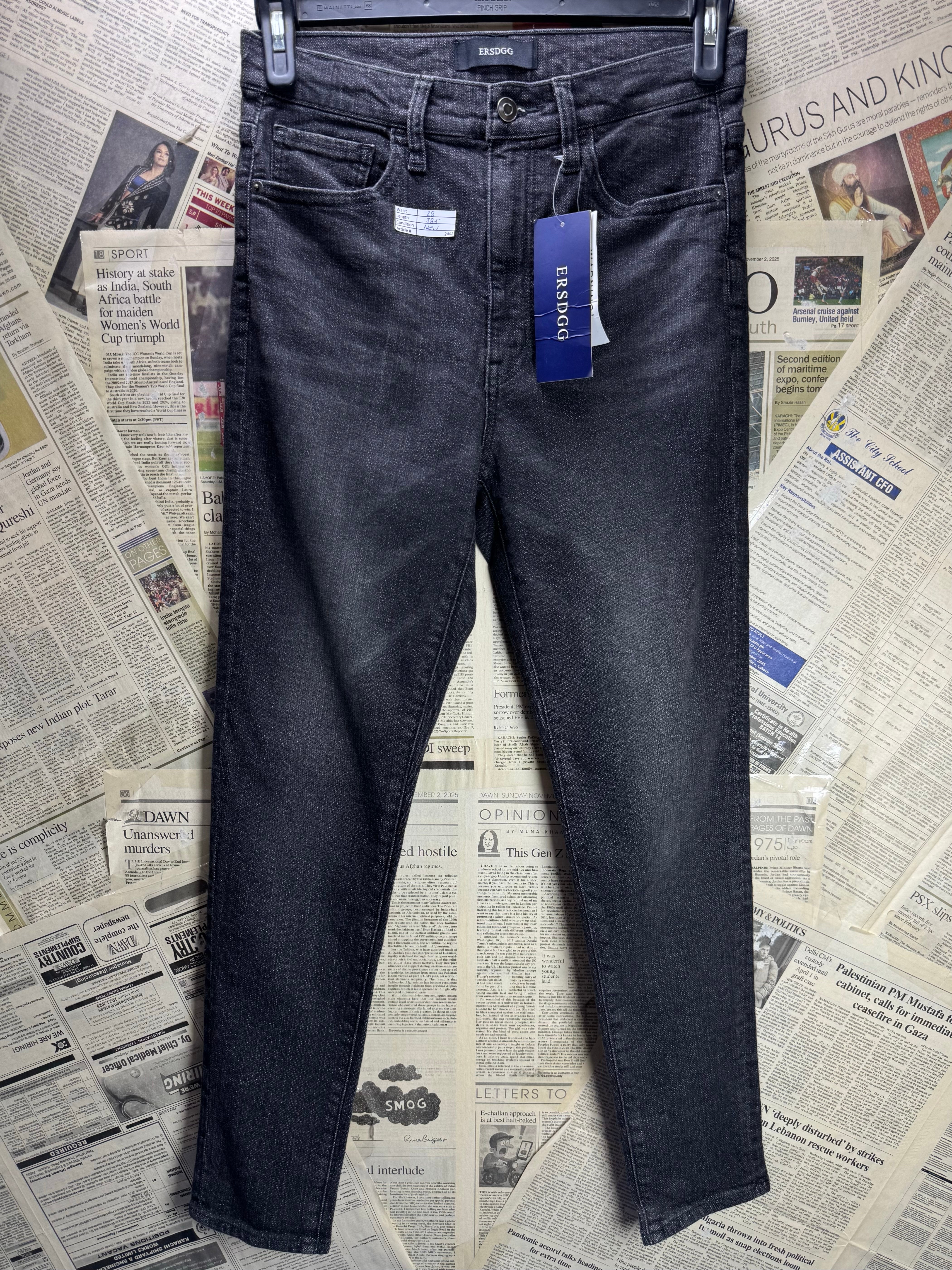 ERSDGG® Waist: 28" | Black | Denim Pants | Cotton - Spandex | 2462 - Genuine Maal
