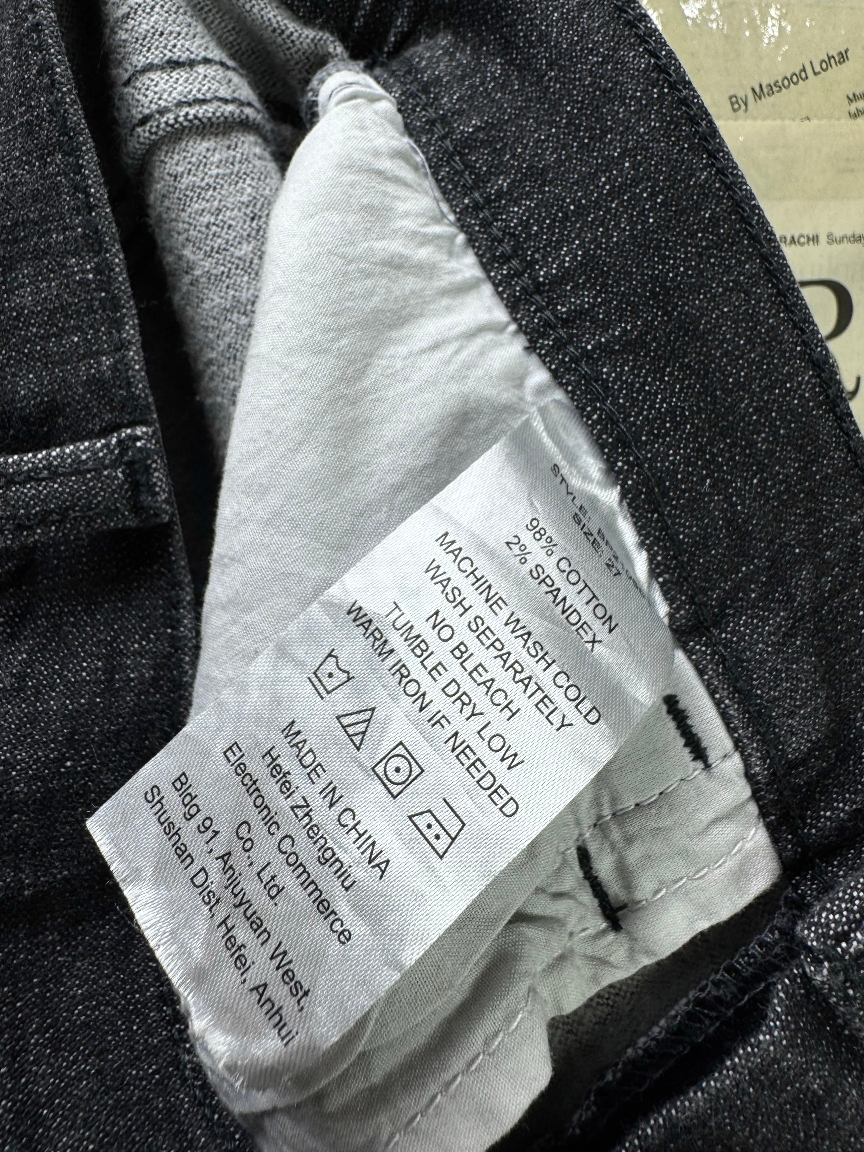 ERSDGG® Waist: 28" | Black | Denim Pants | Cotton - Spandex | 2462 - Genuine Maal